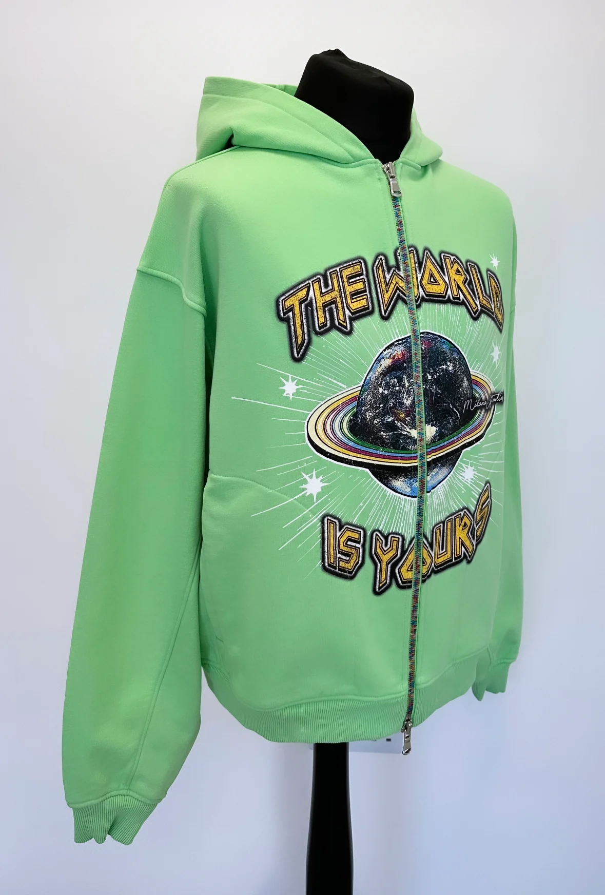 Apple Green Planet Multi Colour Zip Hoodie. - Image 5