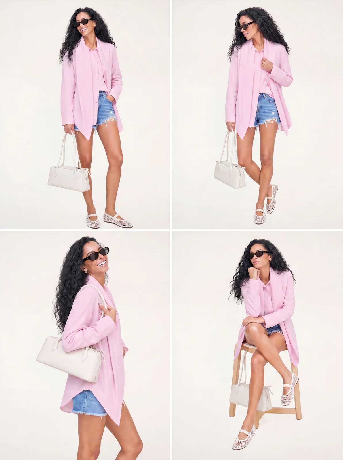 Baby Pink Vienna Wrap Shirt. - Image 5