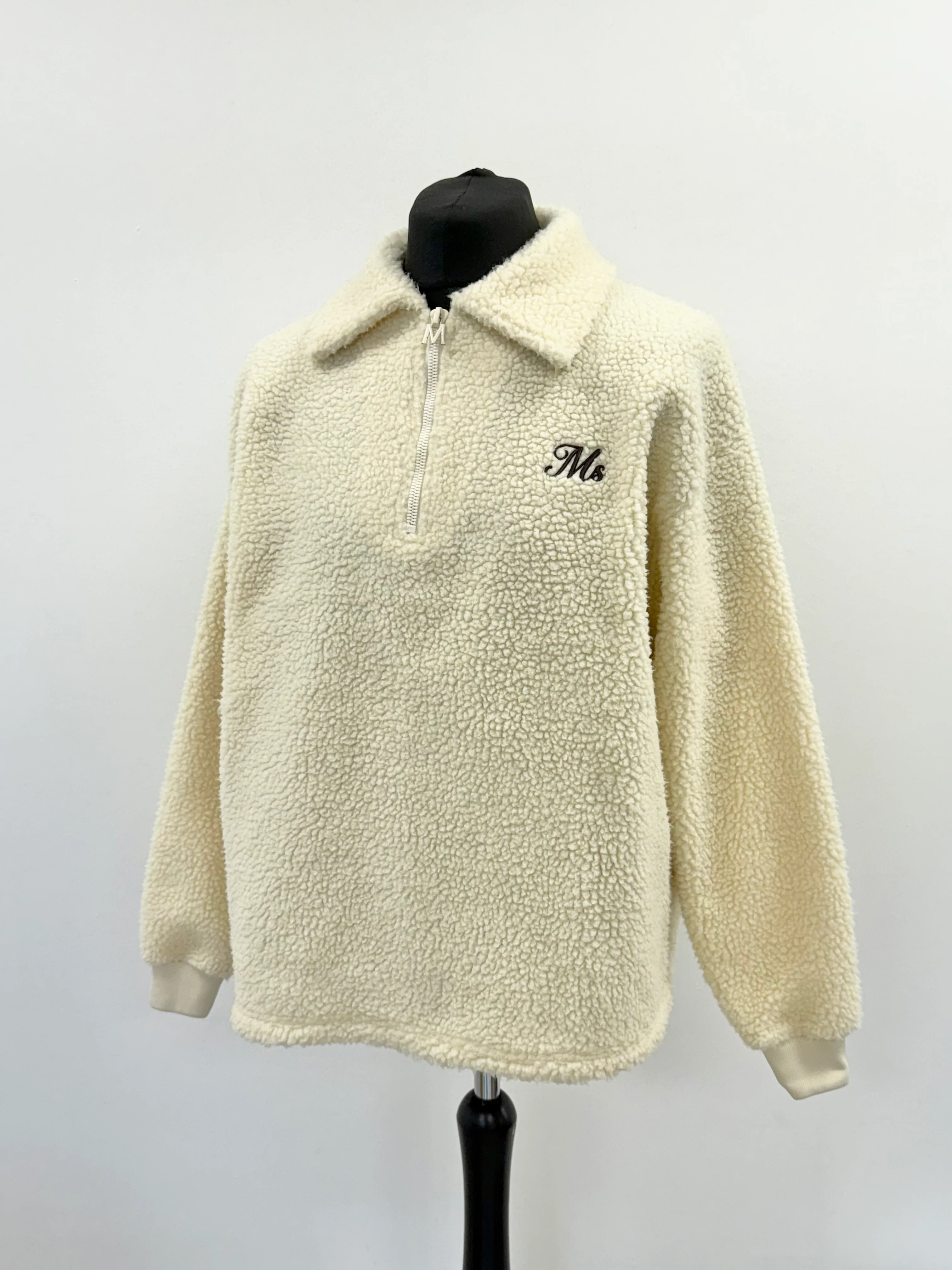 Beige MS Half Zip Fleece. - Image 3