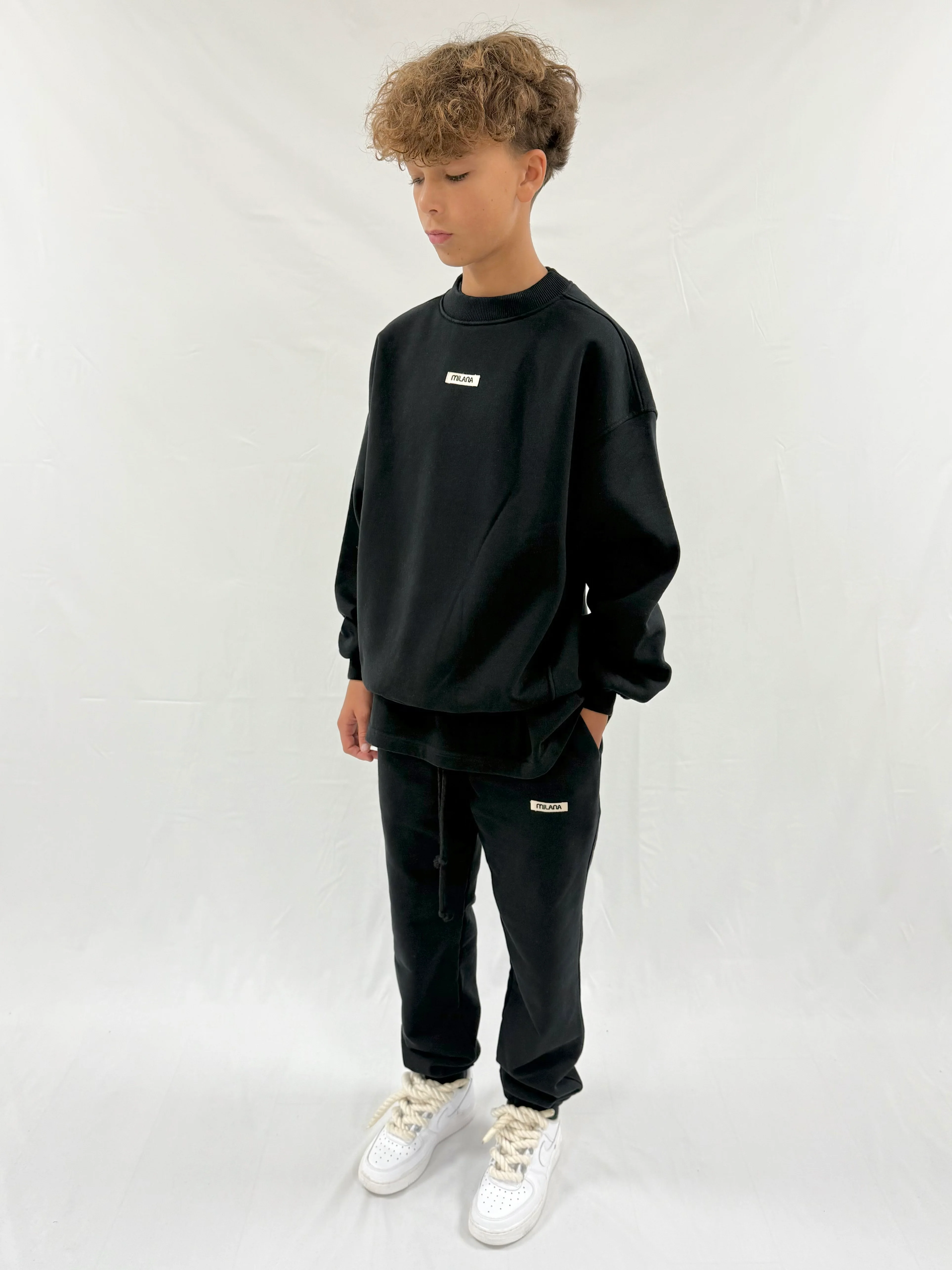 Black Core Kids Cuff Sweatpants. - Image 3