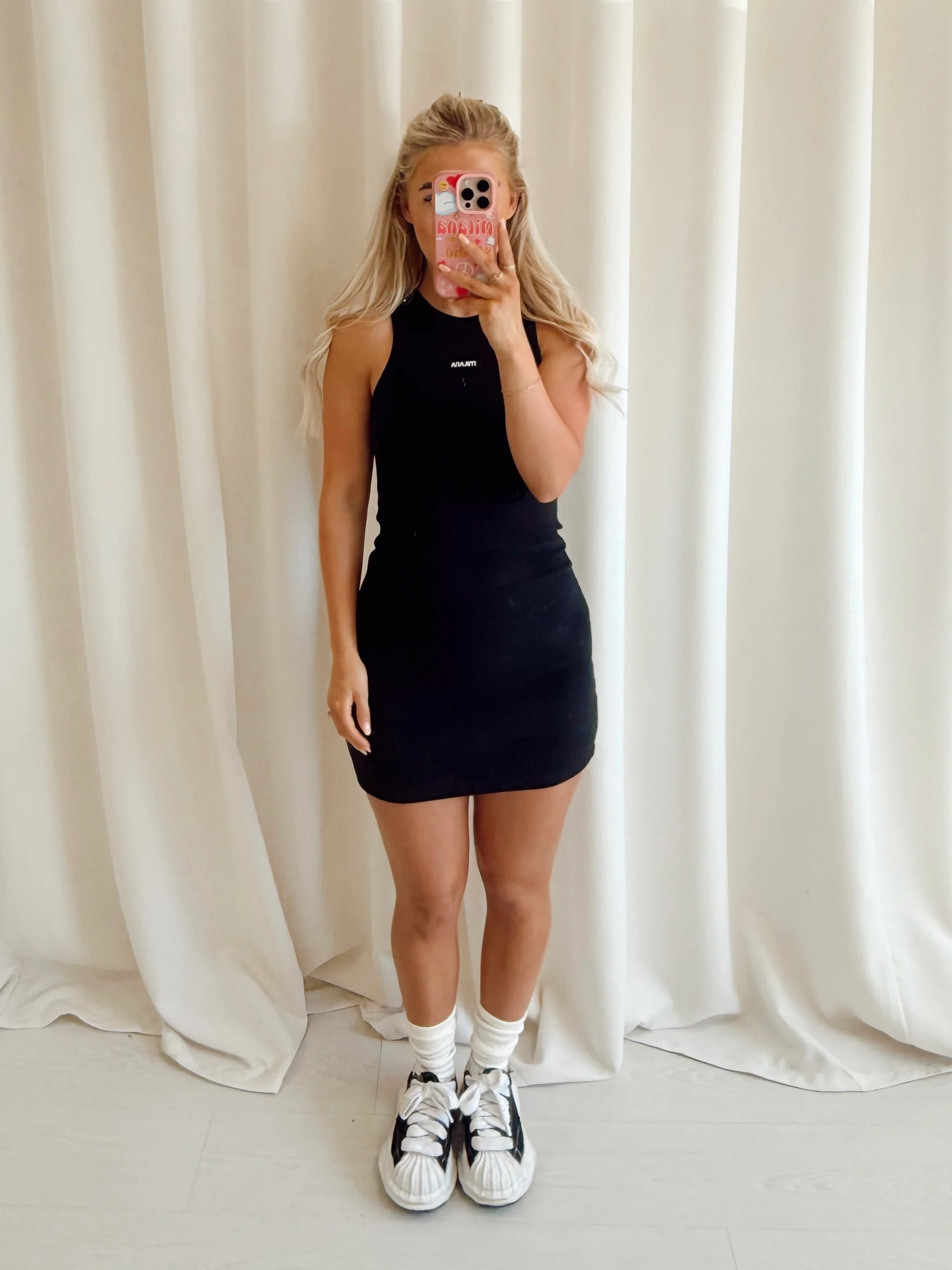 Black Core Soft Ribbed Racer Dress. - Image 5