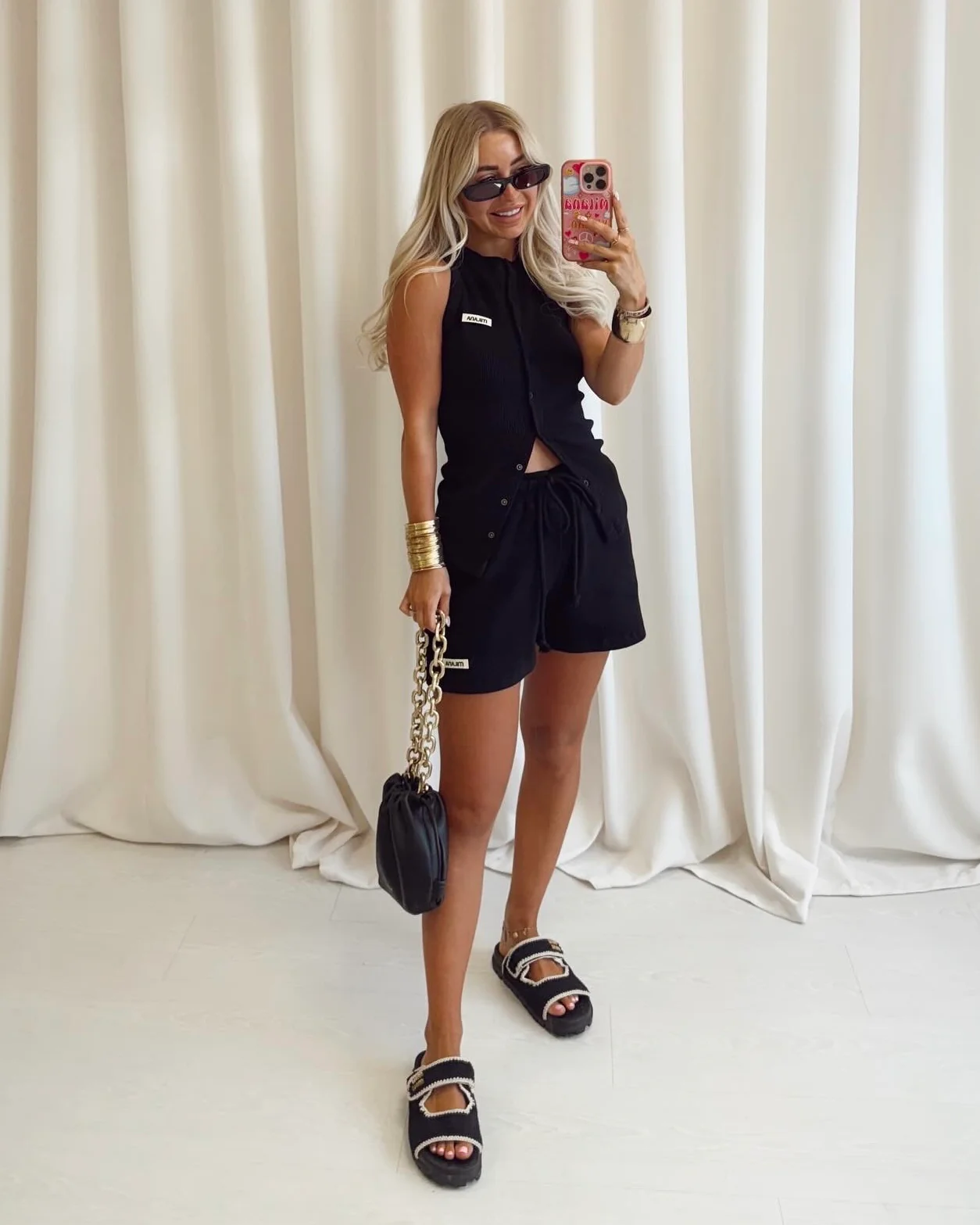 Black Core Soft Rib Button Vest. - Image 5