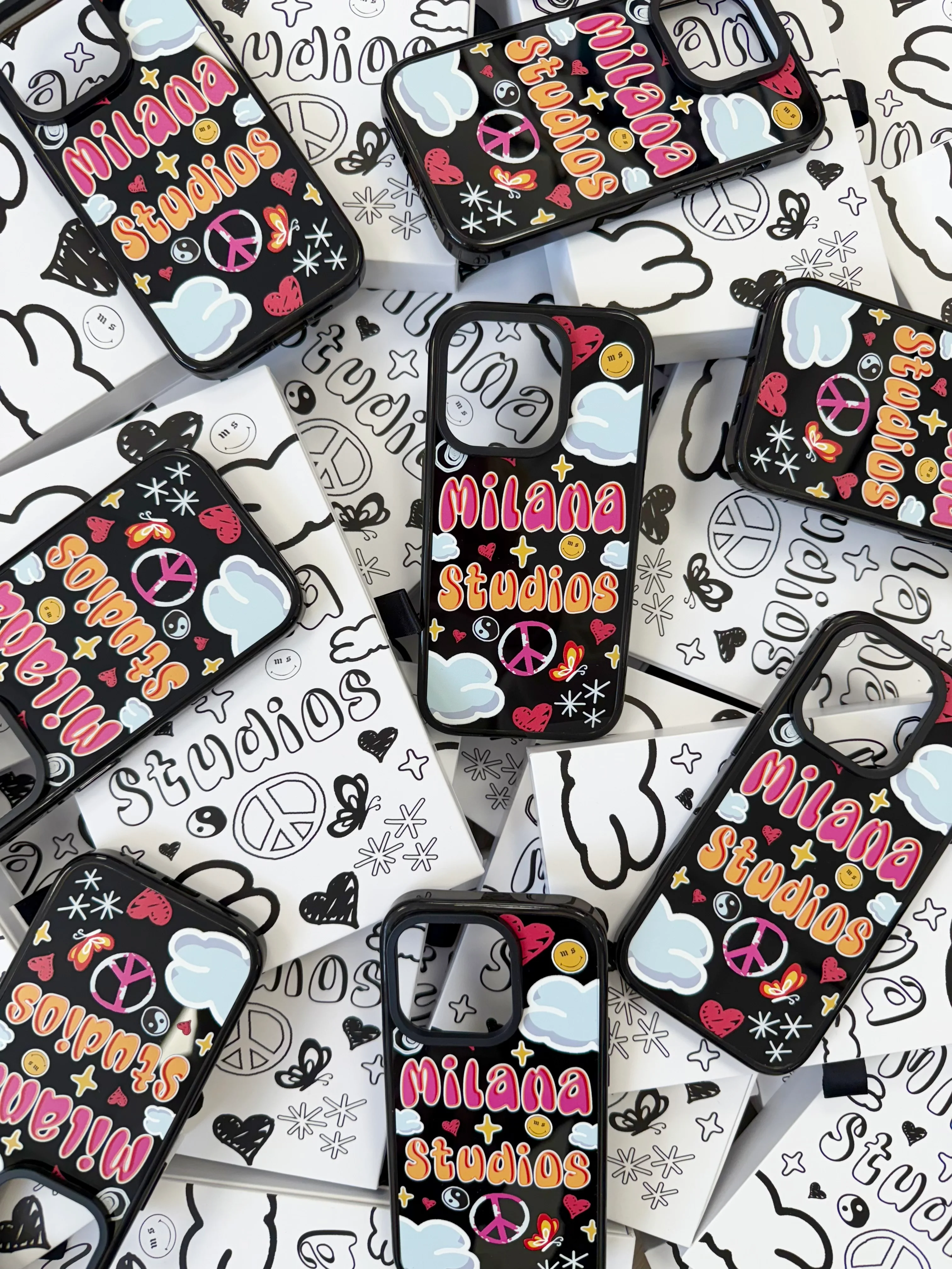Black Milana Milana Doodle Phone Case. - Image 3