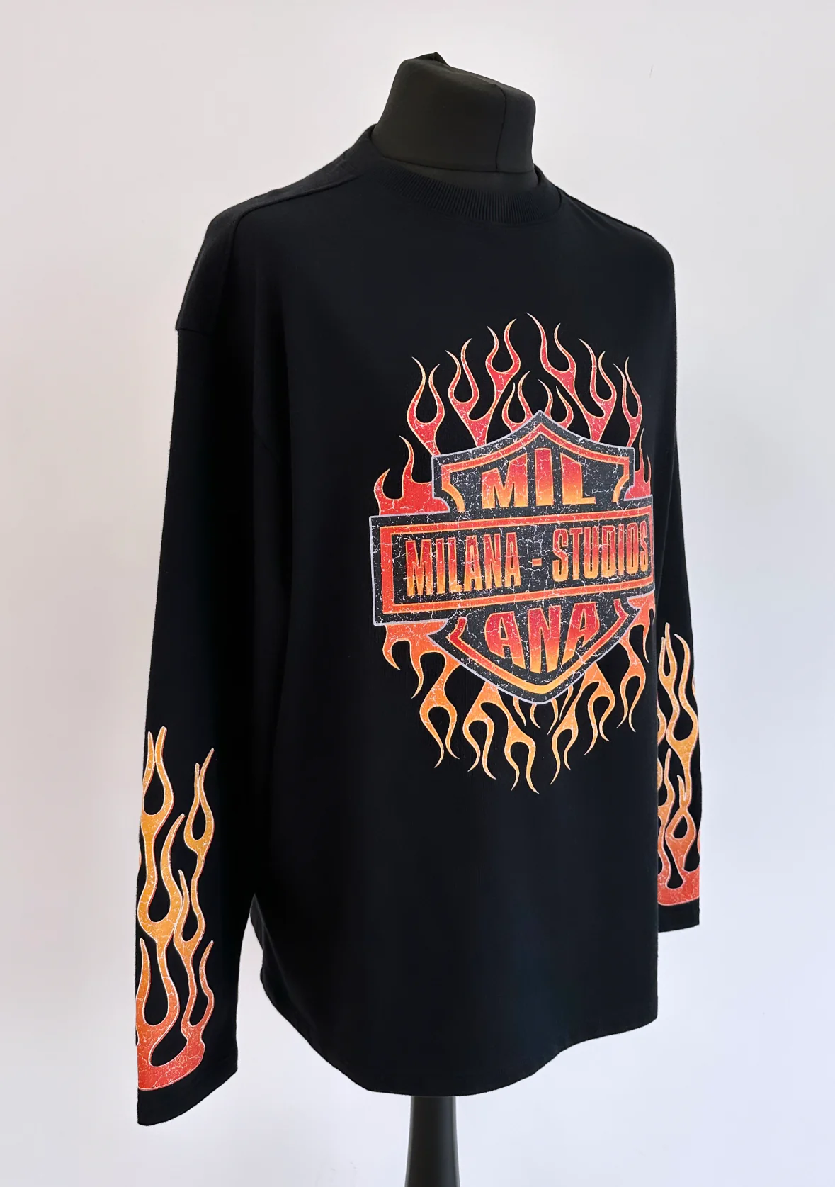 Black Harley Heavyweight Long-sleeve T-shirt. - Image 3