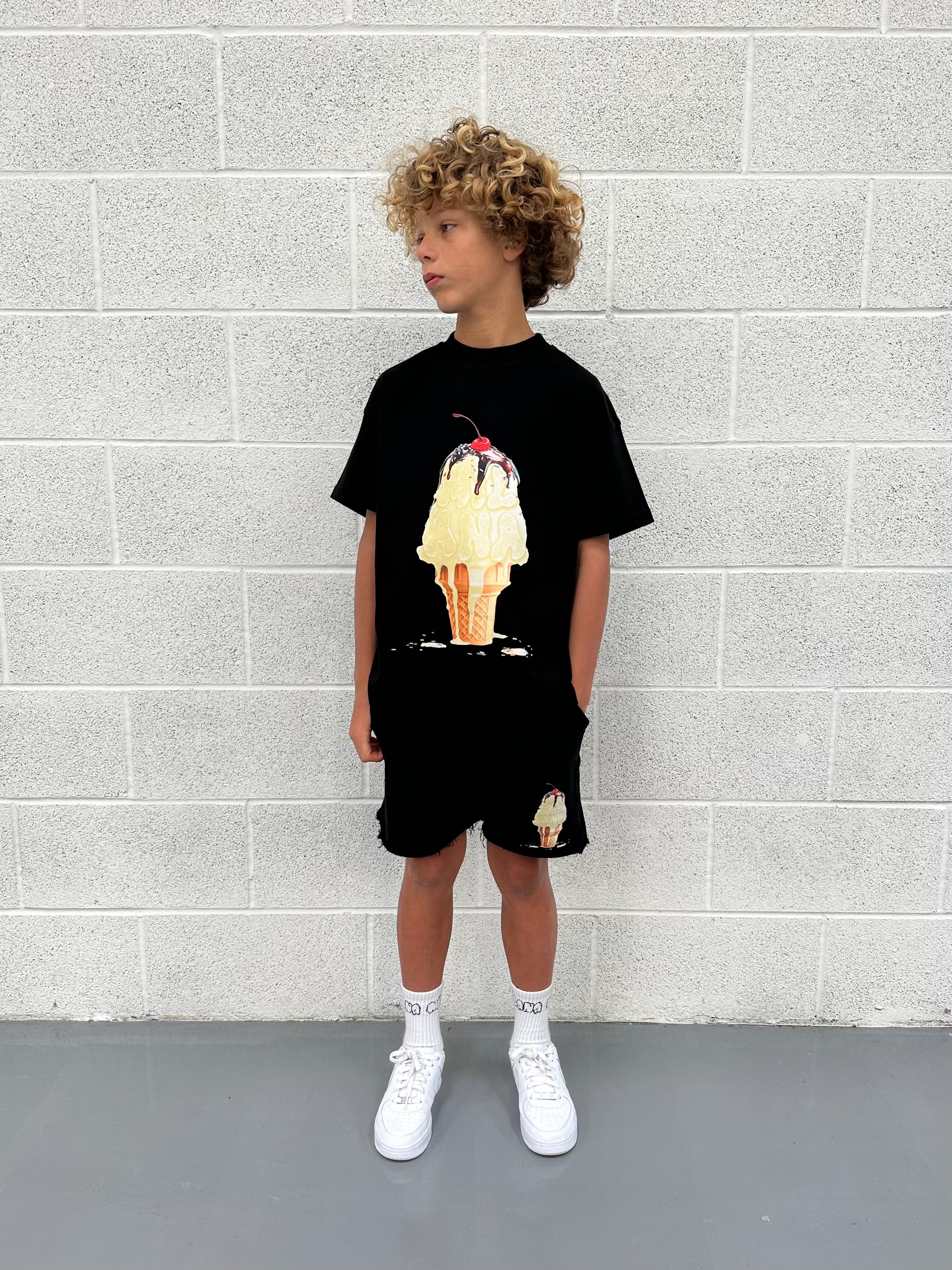 Black Ice Cream Kids T-shirt. - Image 4