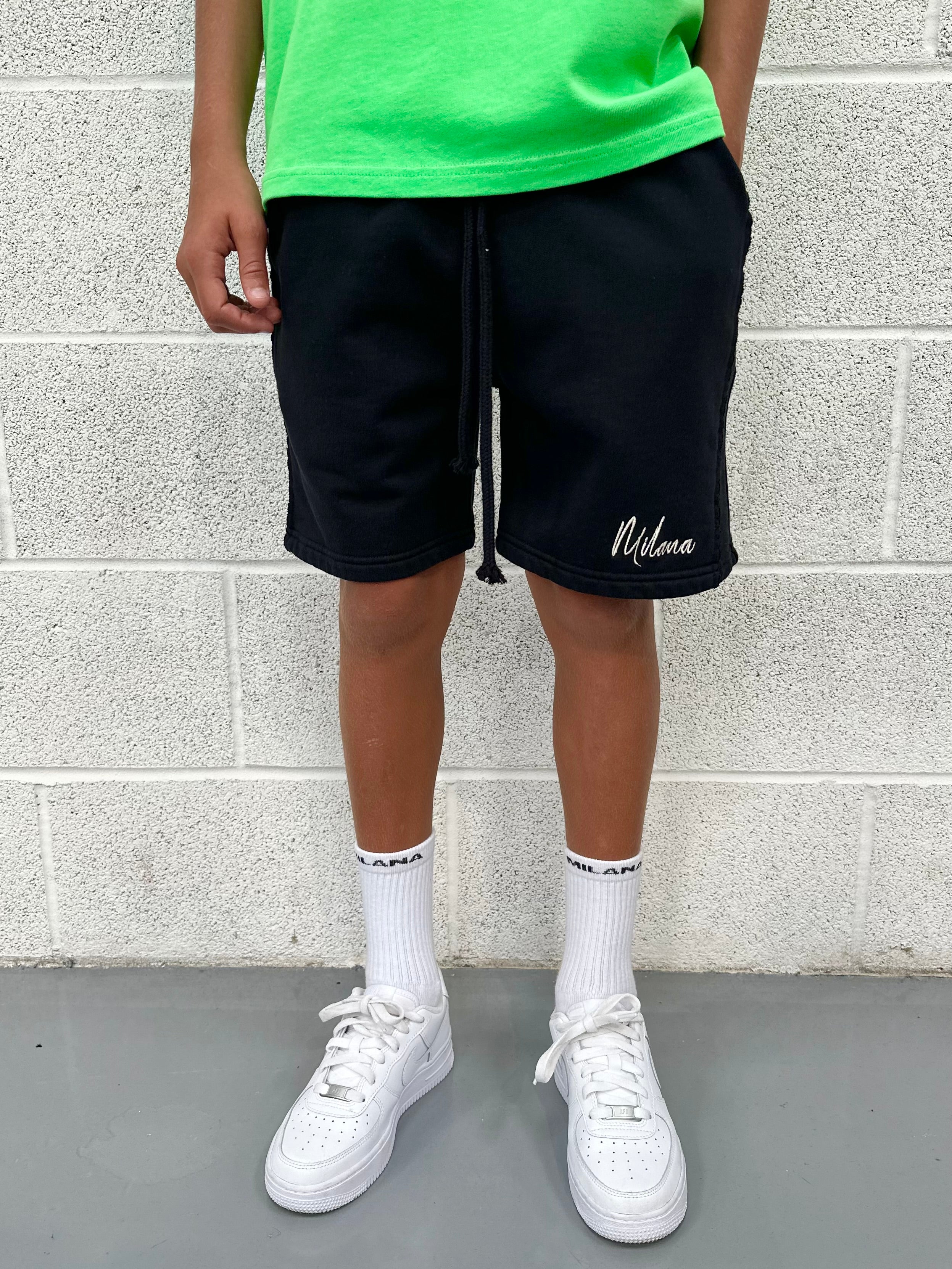 Black Milana Logo Kids Shorts. - Image 3