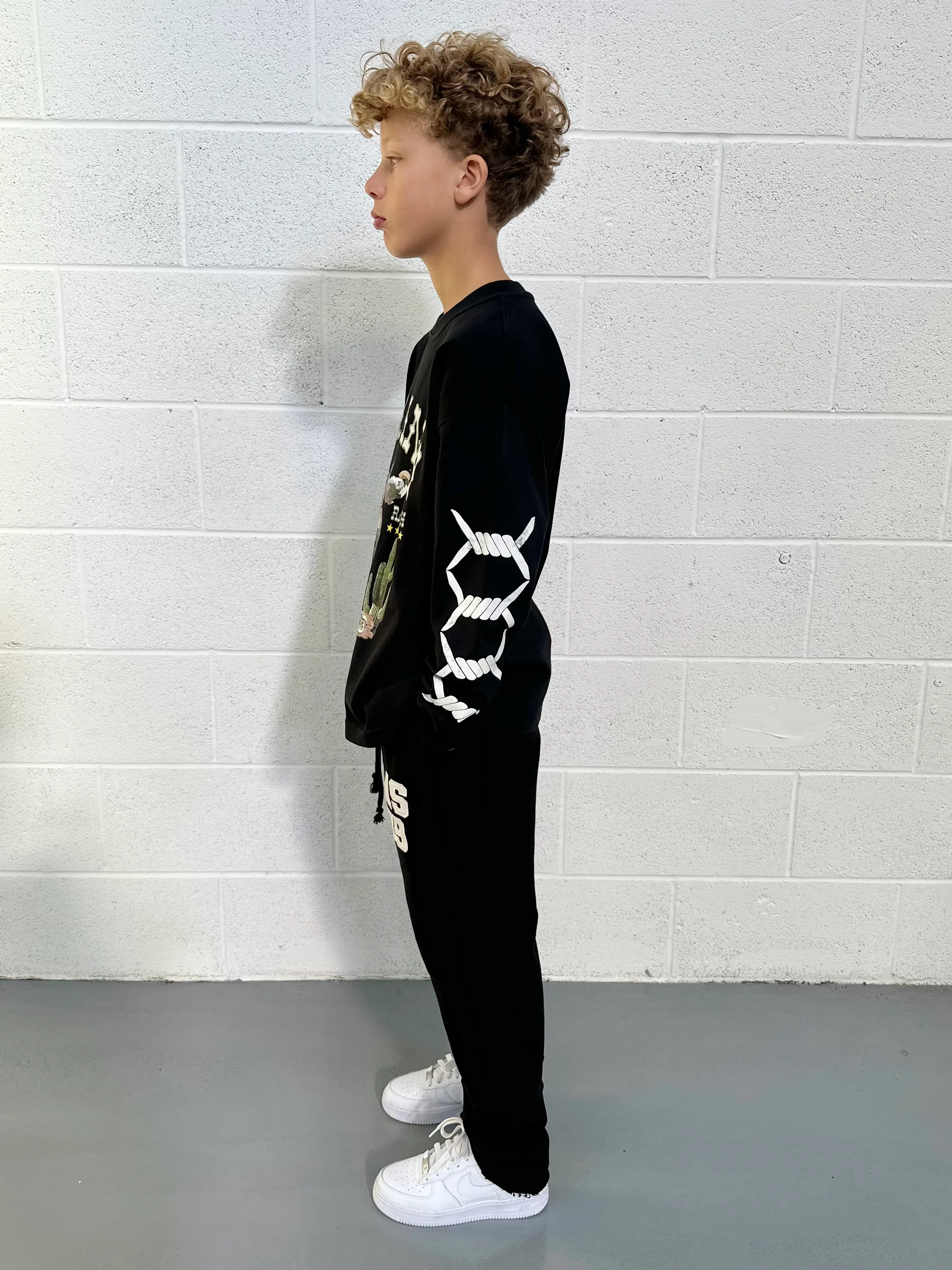 Black Ranch Kids Long Sleeve T-shirt. - Image 4