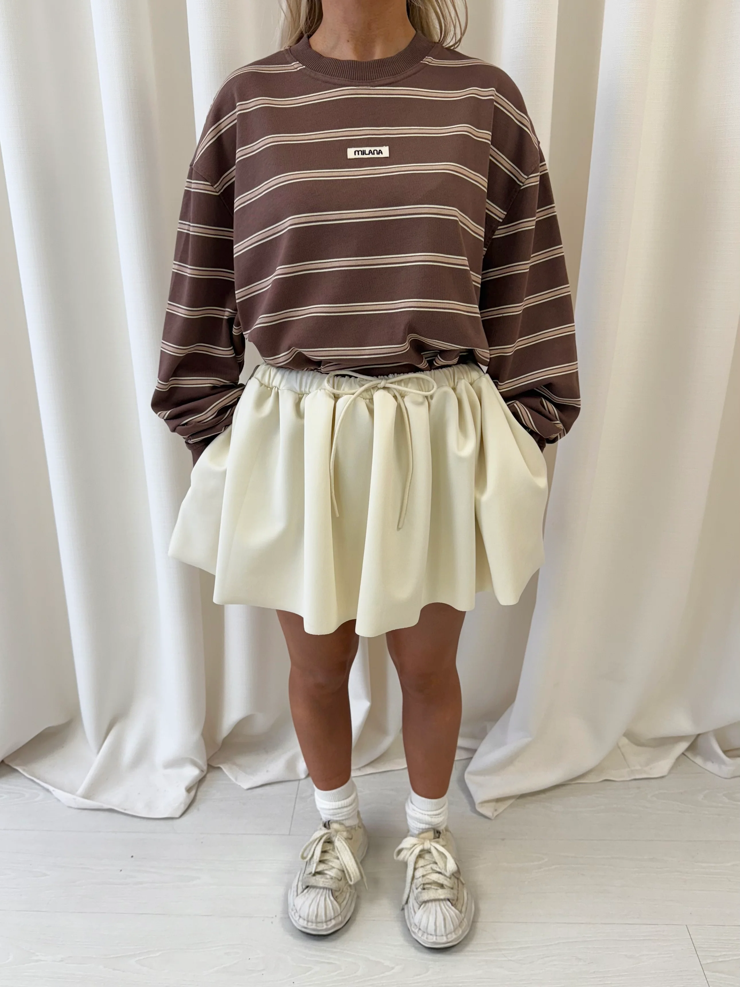 Brown Striped Heavyweight Long Sleeve T-shirt. - Image 5