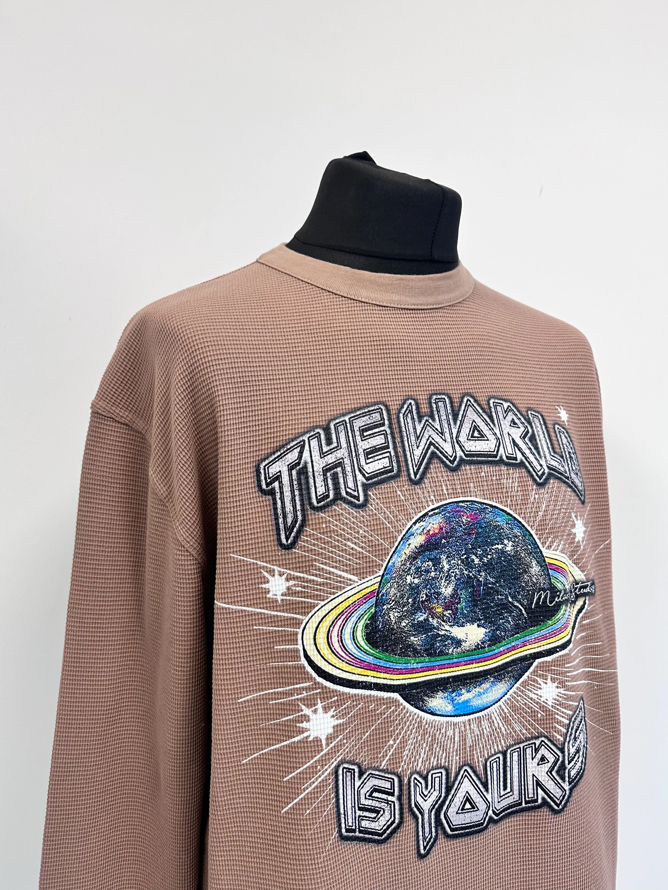 Brown Waffle Heavyweight Planet Long Sleeve. - Image 4
