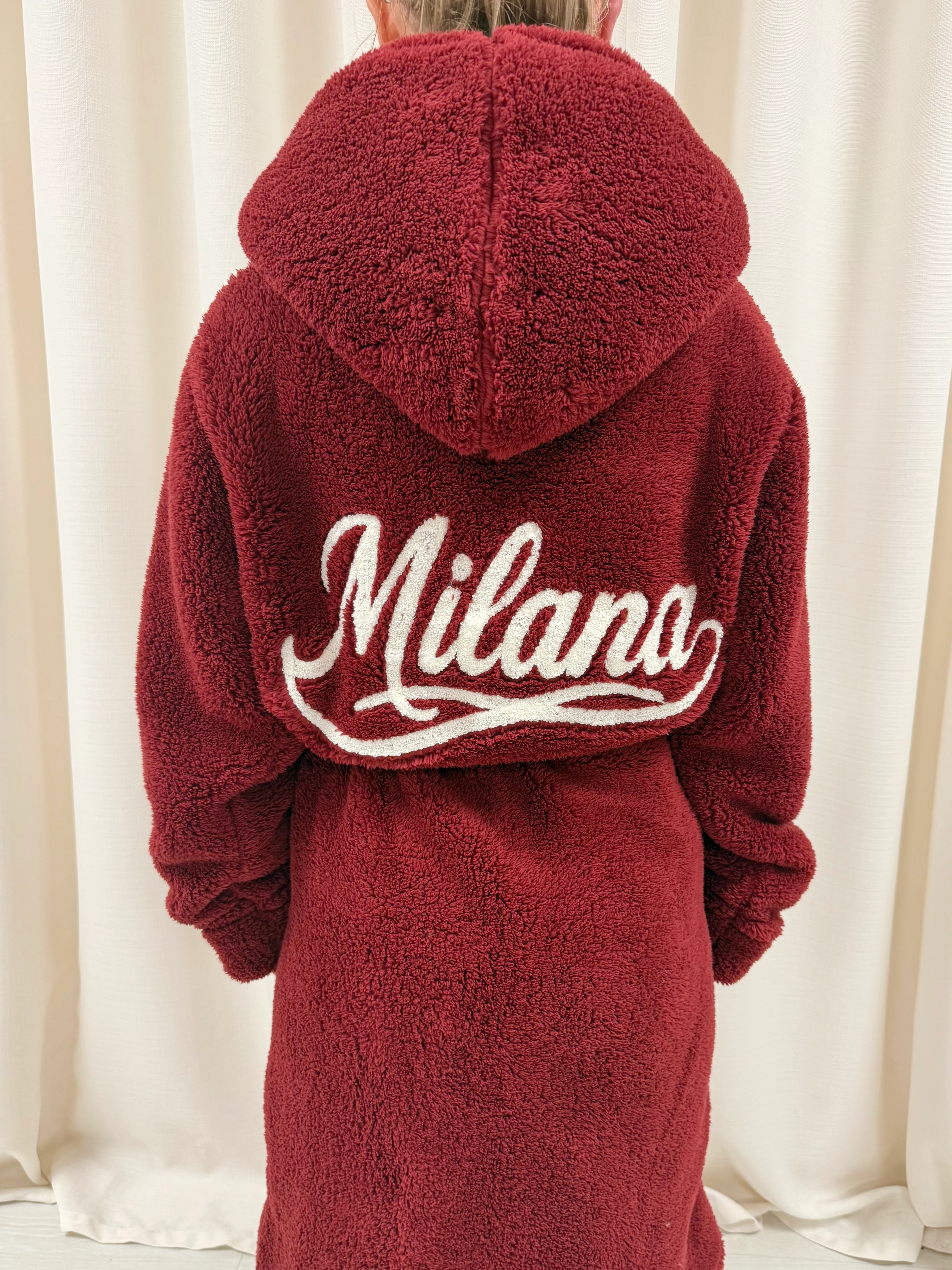 Burgundy Milana Dressing Gown. - Image 3