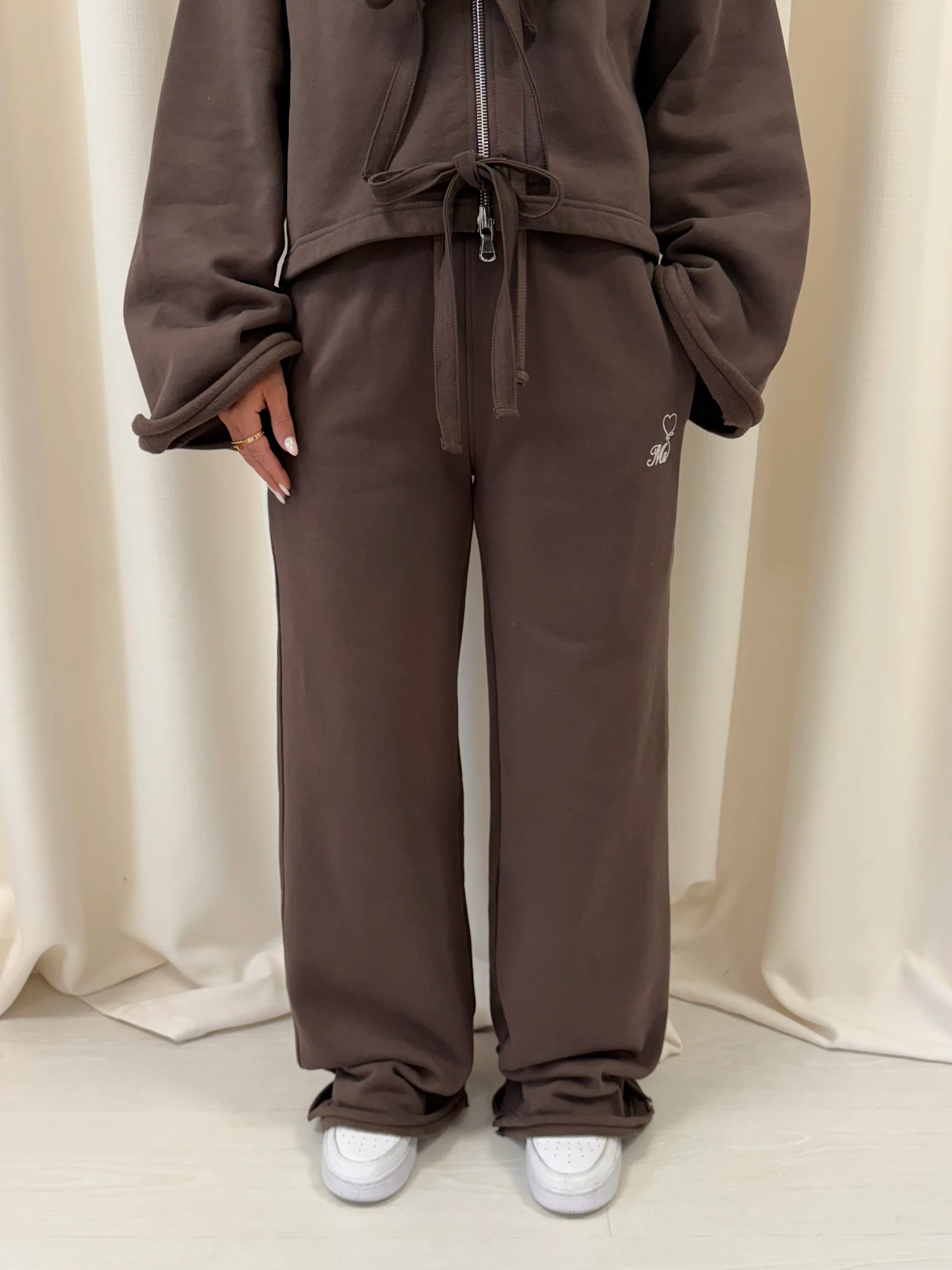 Chocolate Brown MS Heart Wide Sweatpants. - Image 4
