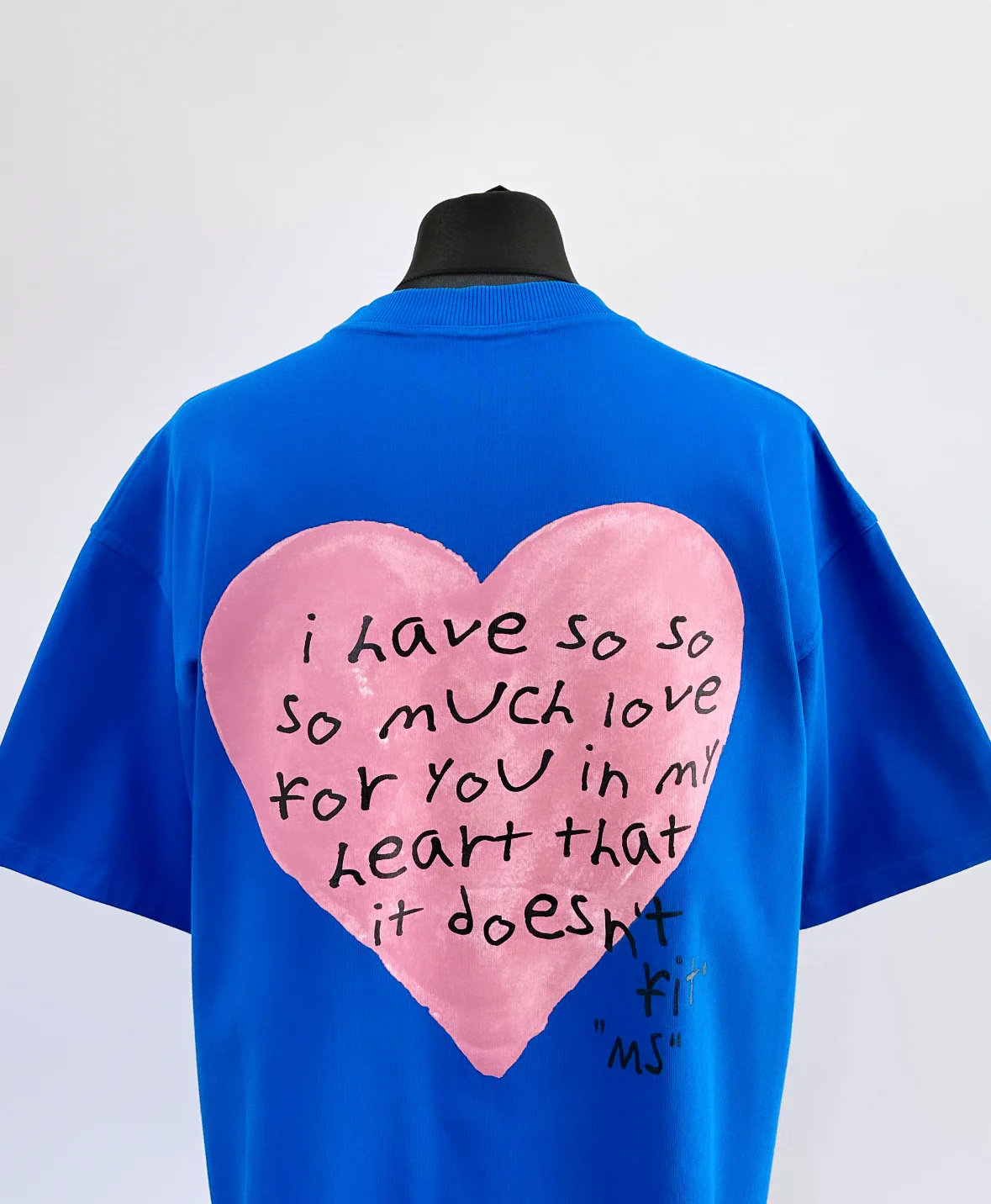 Cobalt Blue Love Note Heavyweight T-shirt. - Image 3