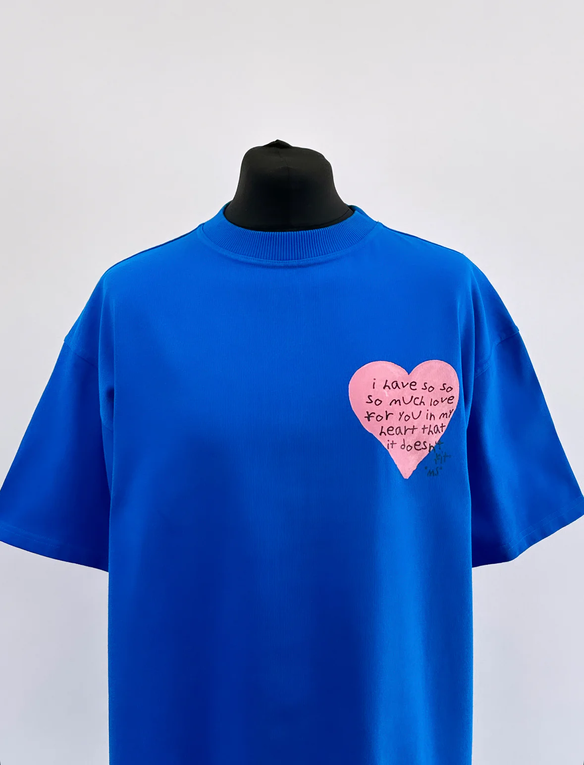 Cobalt Blue Love Note Heavyweight T-shirt. - Image 4