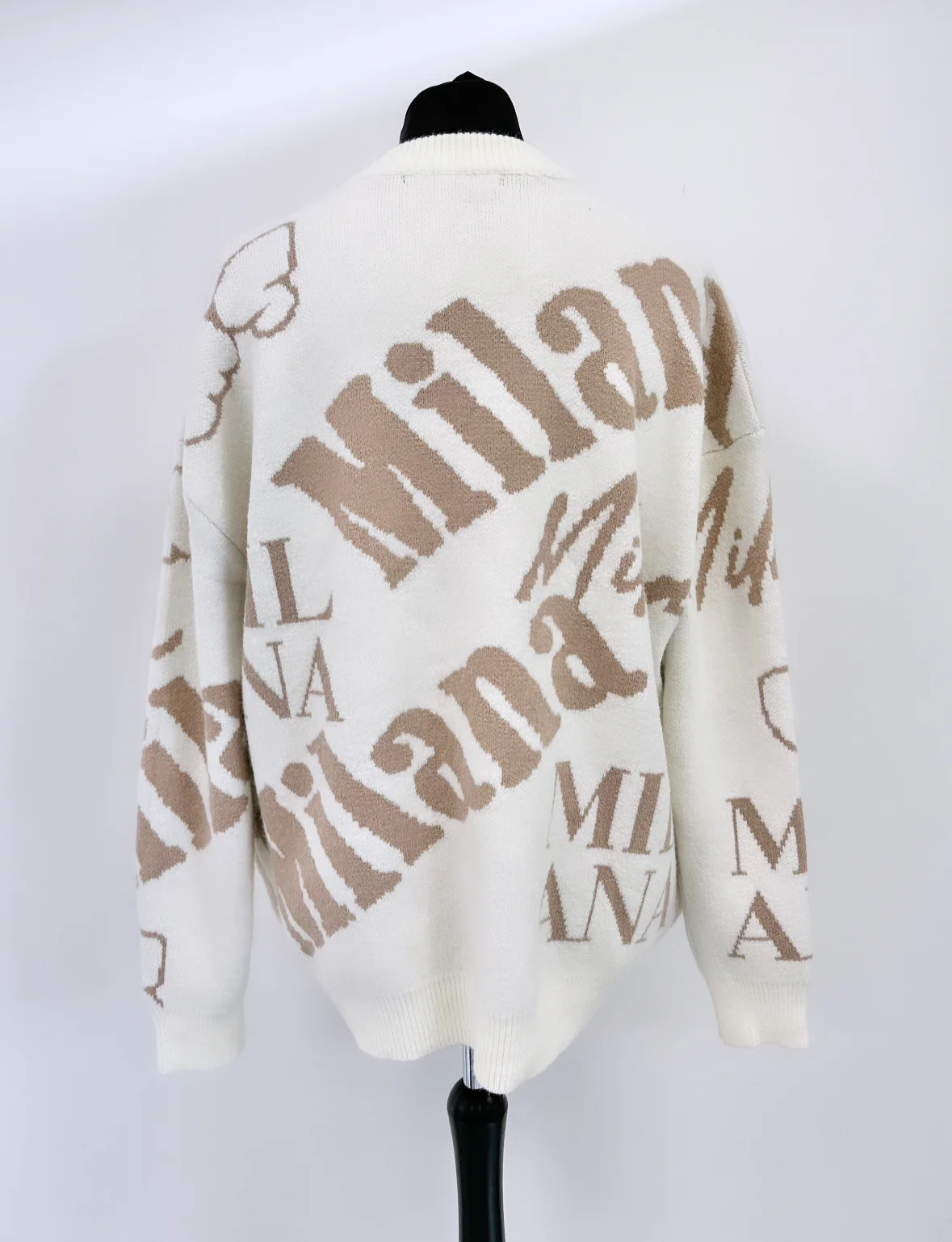 Cream All Over Heavyweight Knit Sweatshirt. - Image 5