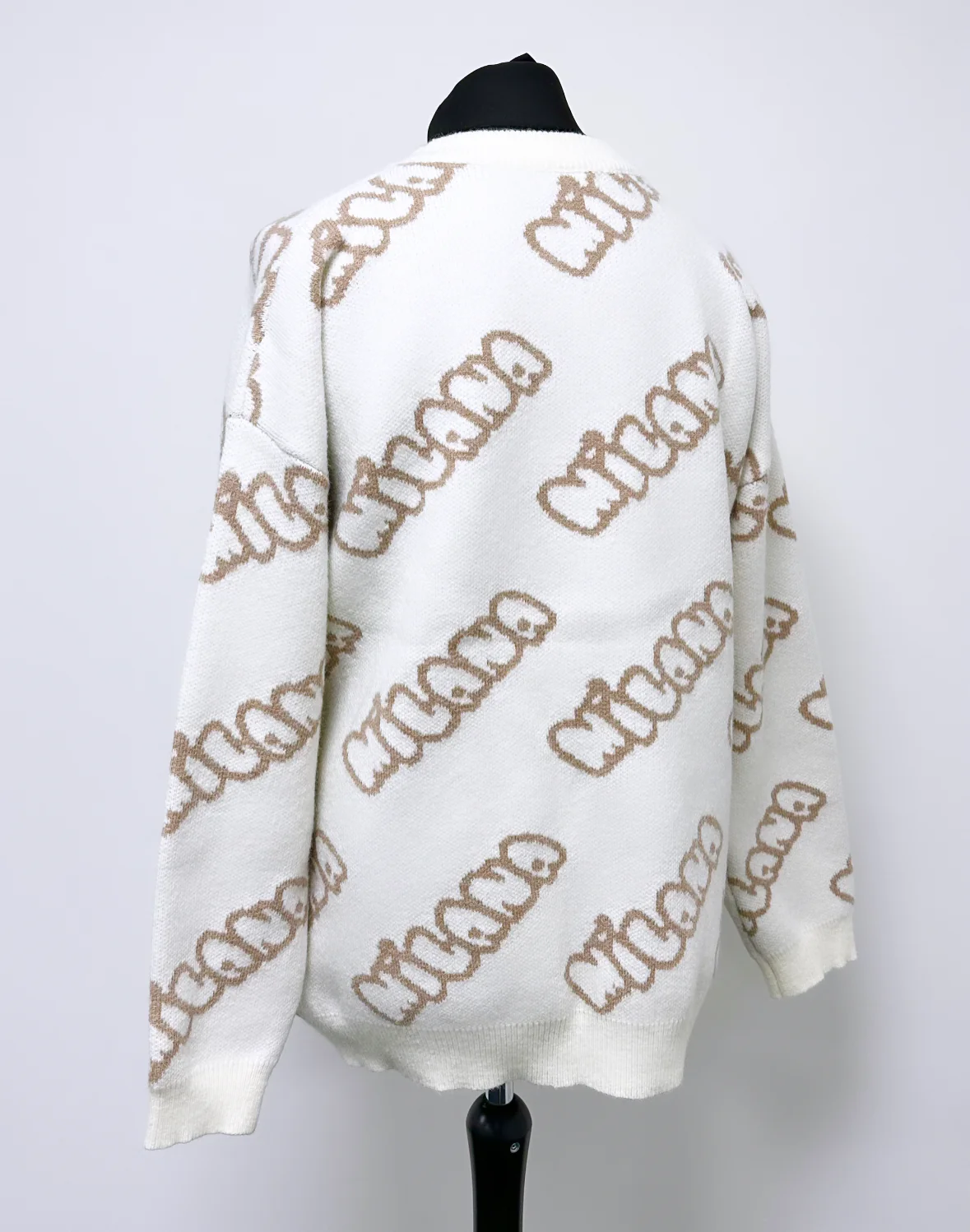 Cream Bubble Heavyweight Knit Sweatshirt. - Image 5