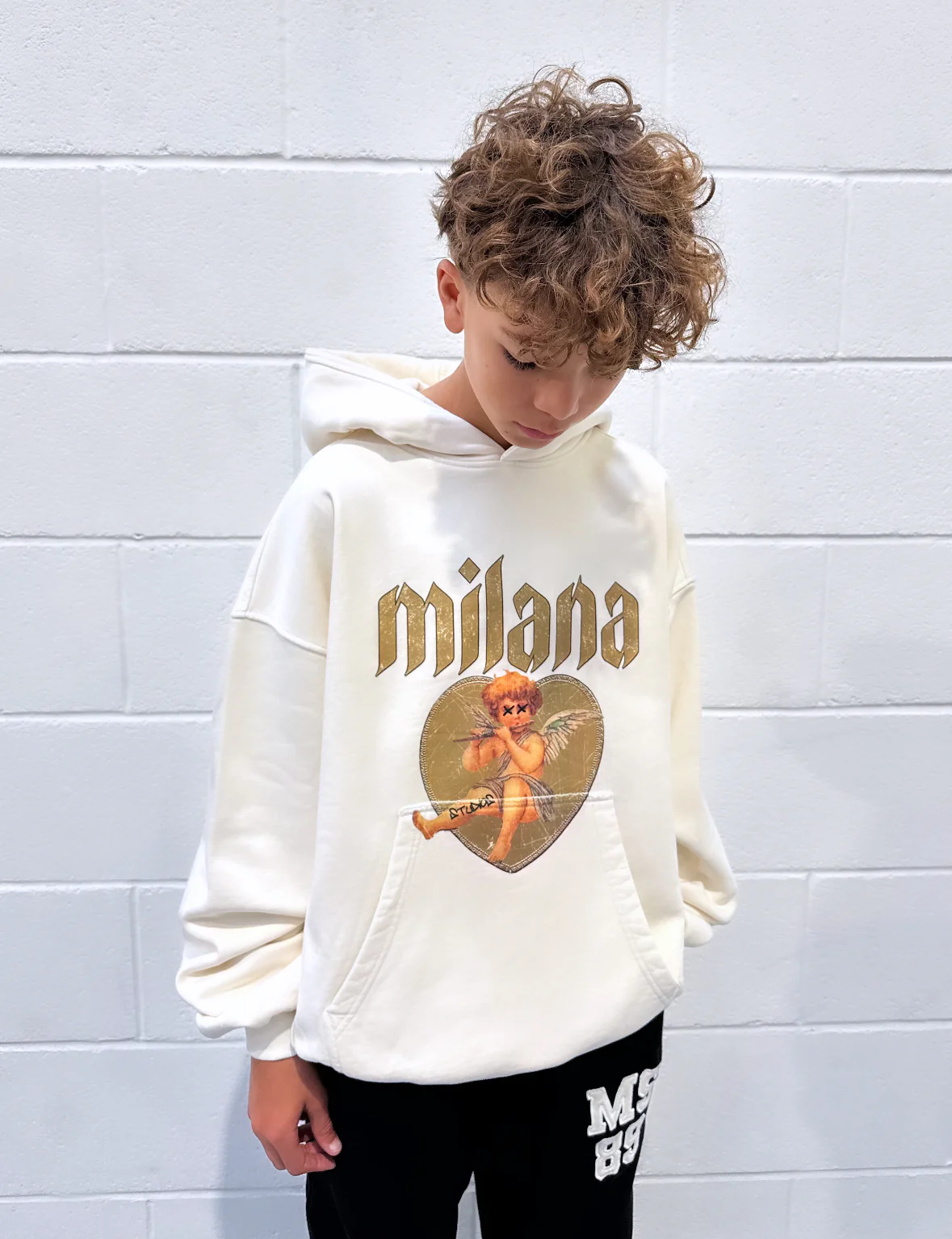 Cream Cherub Kids Hoodie. - Image 3