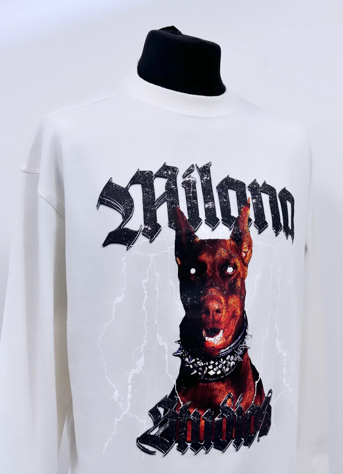 Cream Heavyweight Graphic Long Sleeve T-shirt. - Image 4