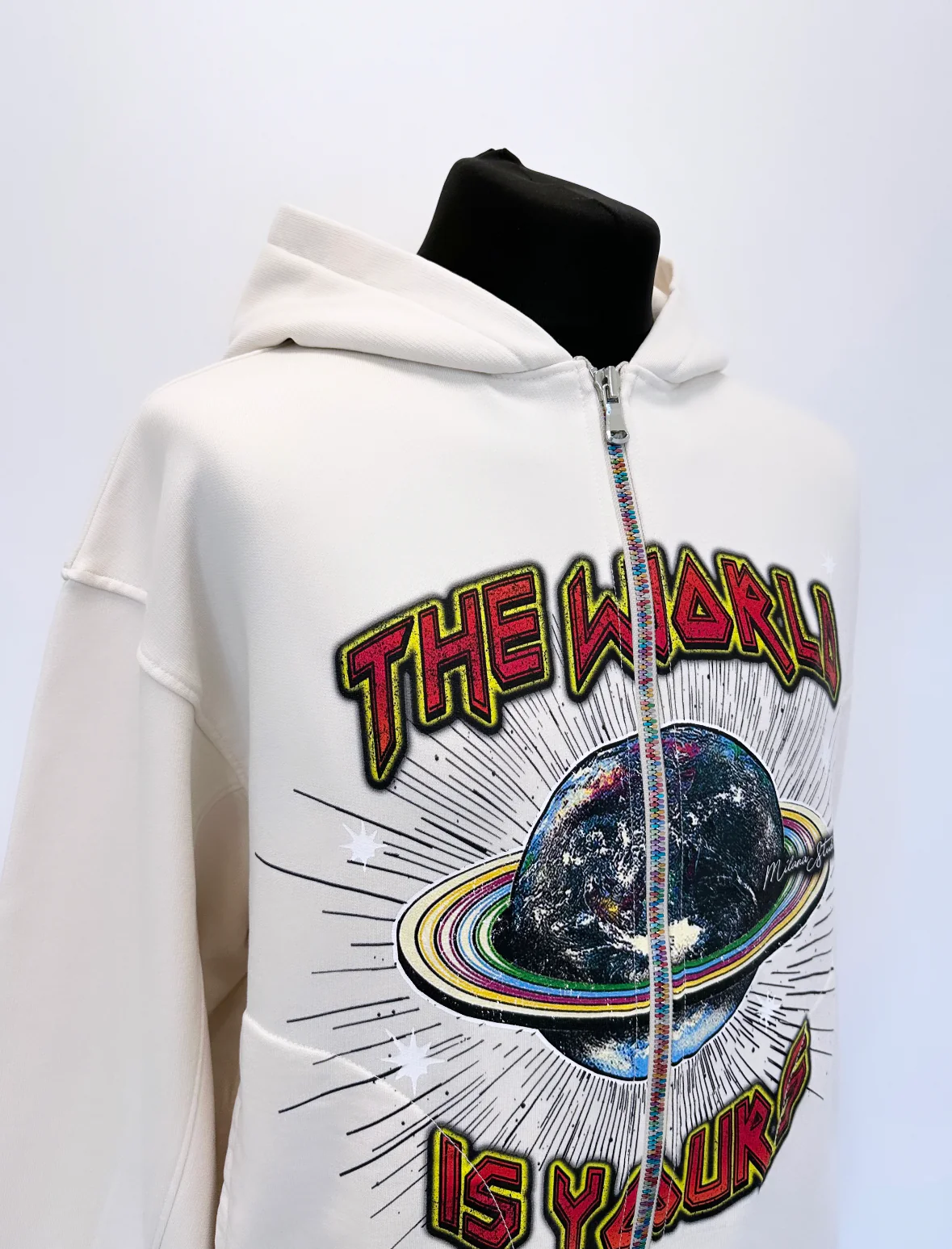 Cream Planet Multi Colour Zip Hoodie. - Image 5