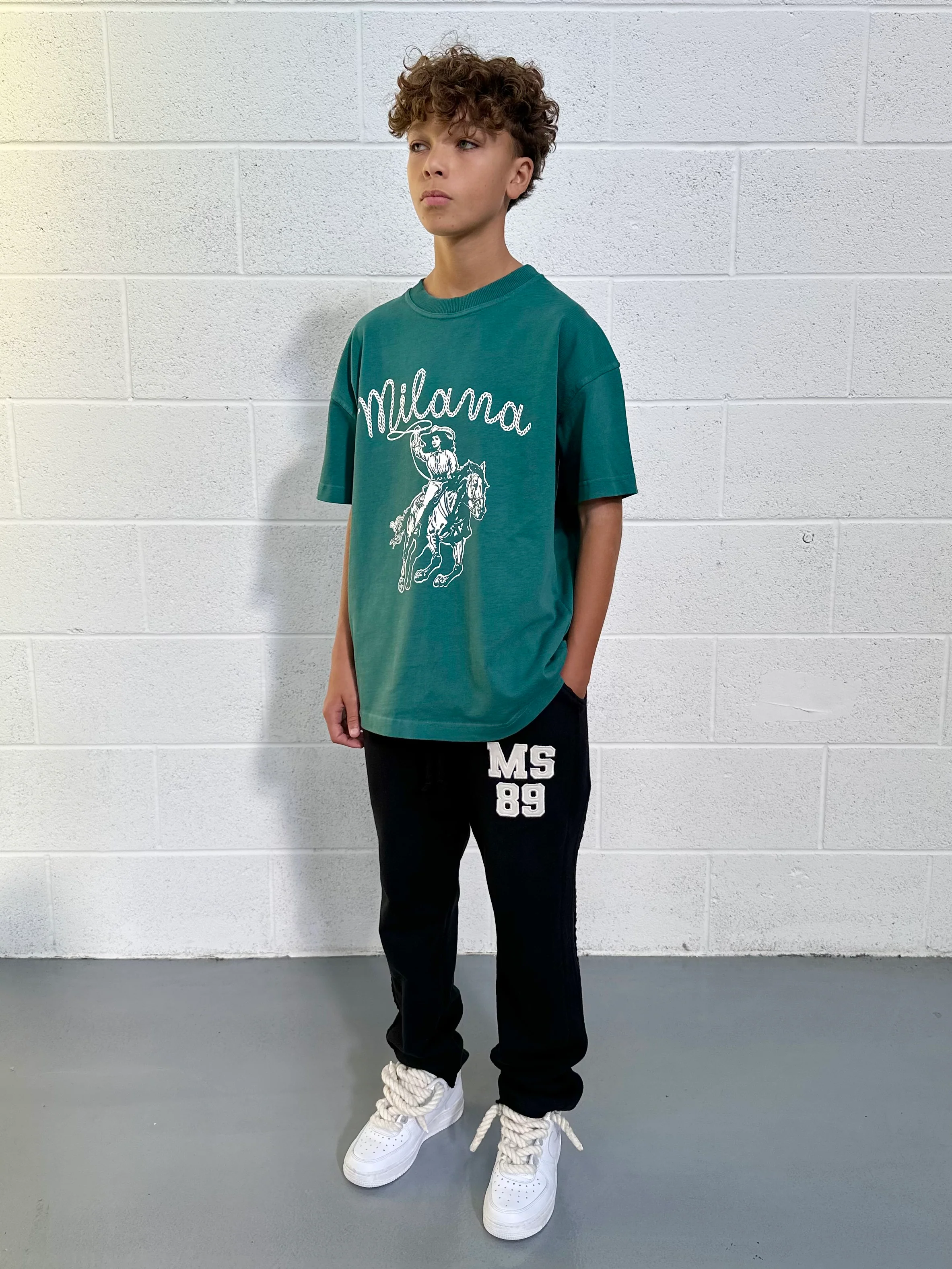Pine Green Cowgirl Kids T-shirt. - Image 4