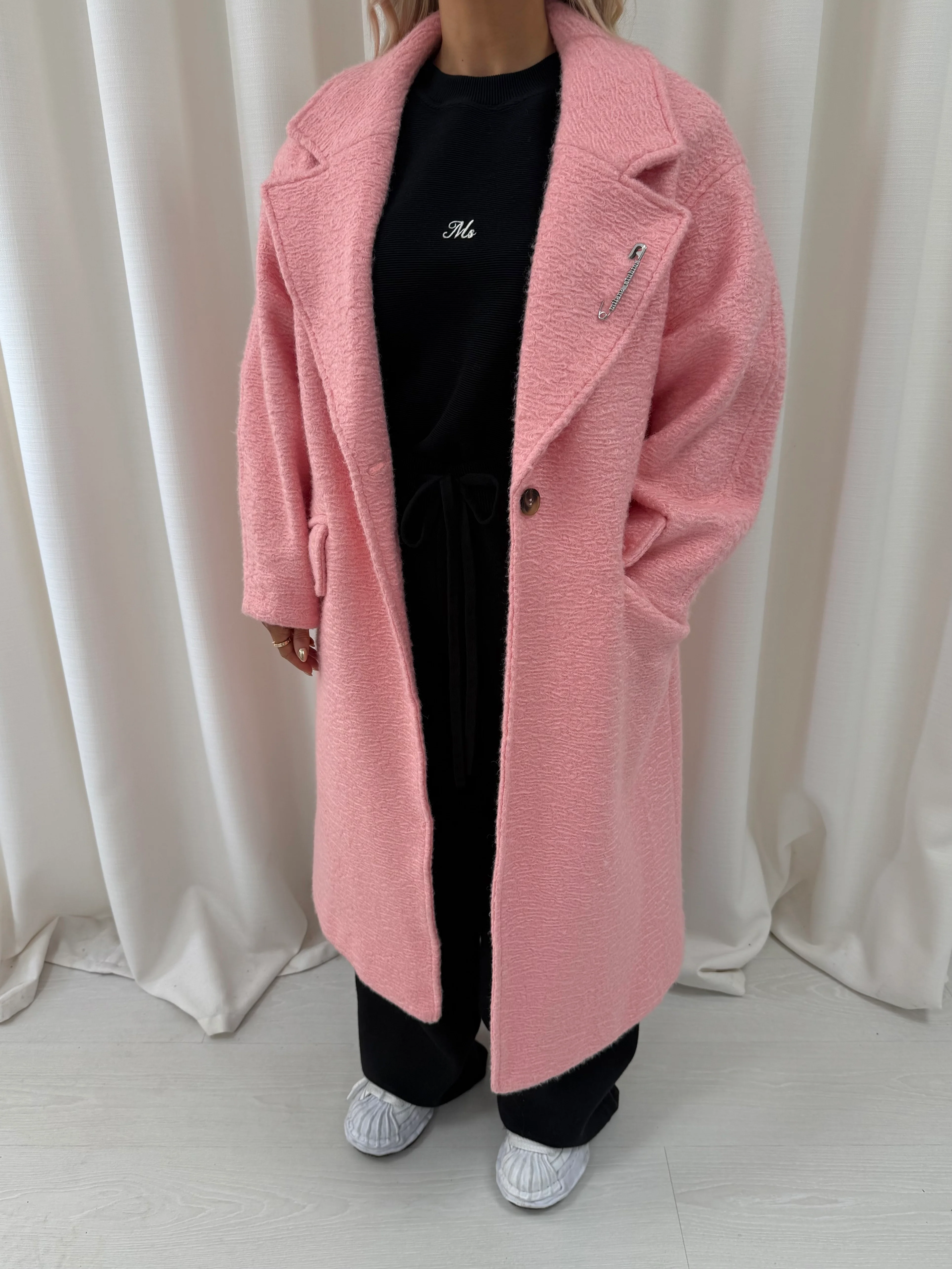 Candy Floss Knit Textured Maxi Coat. - Image 6