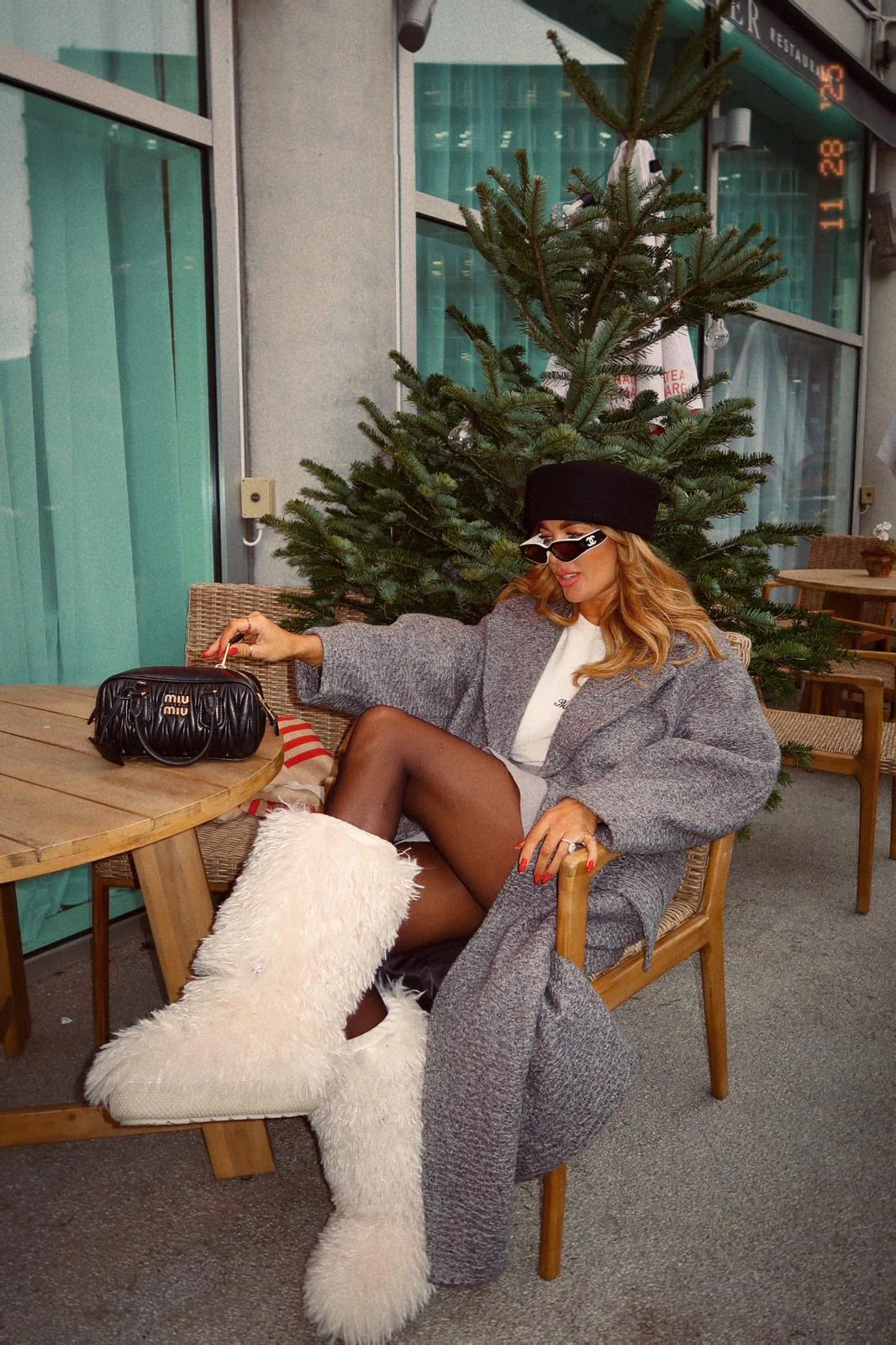 Grey Marl Knit Textured Maxi Coat. - Image 3