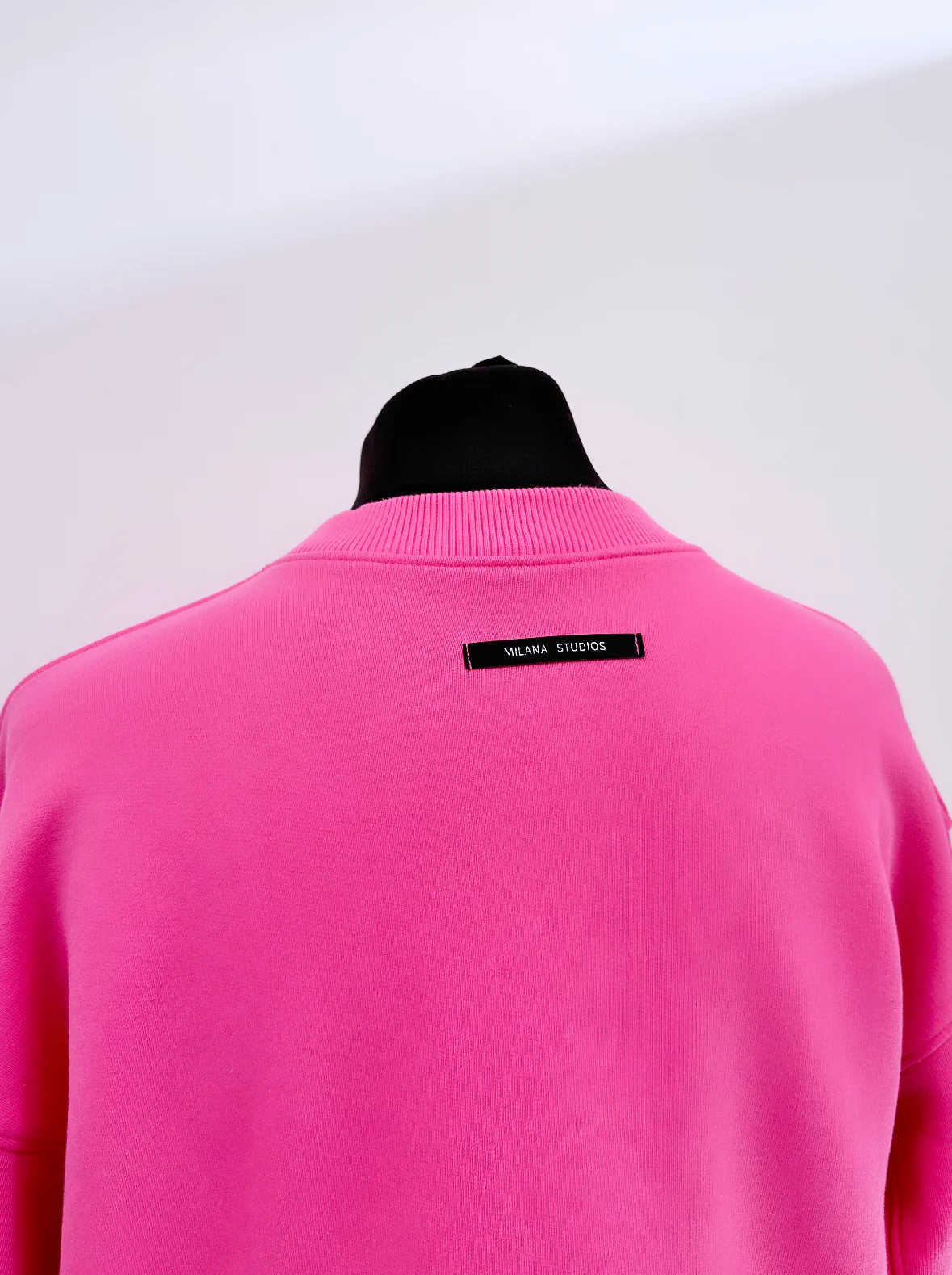 Hot Pink Heavyweight Graphic Open Hem Sweatshirt. - Image 4