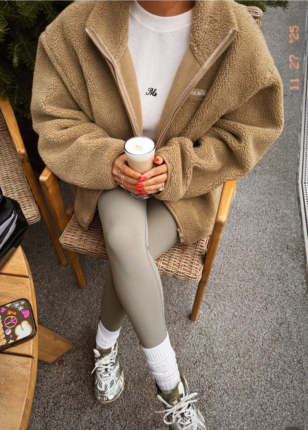 Khaki Brown Heavyweight Milana Zip Fleece. - Image 3
