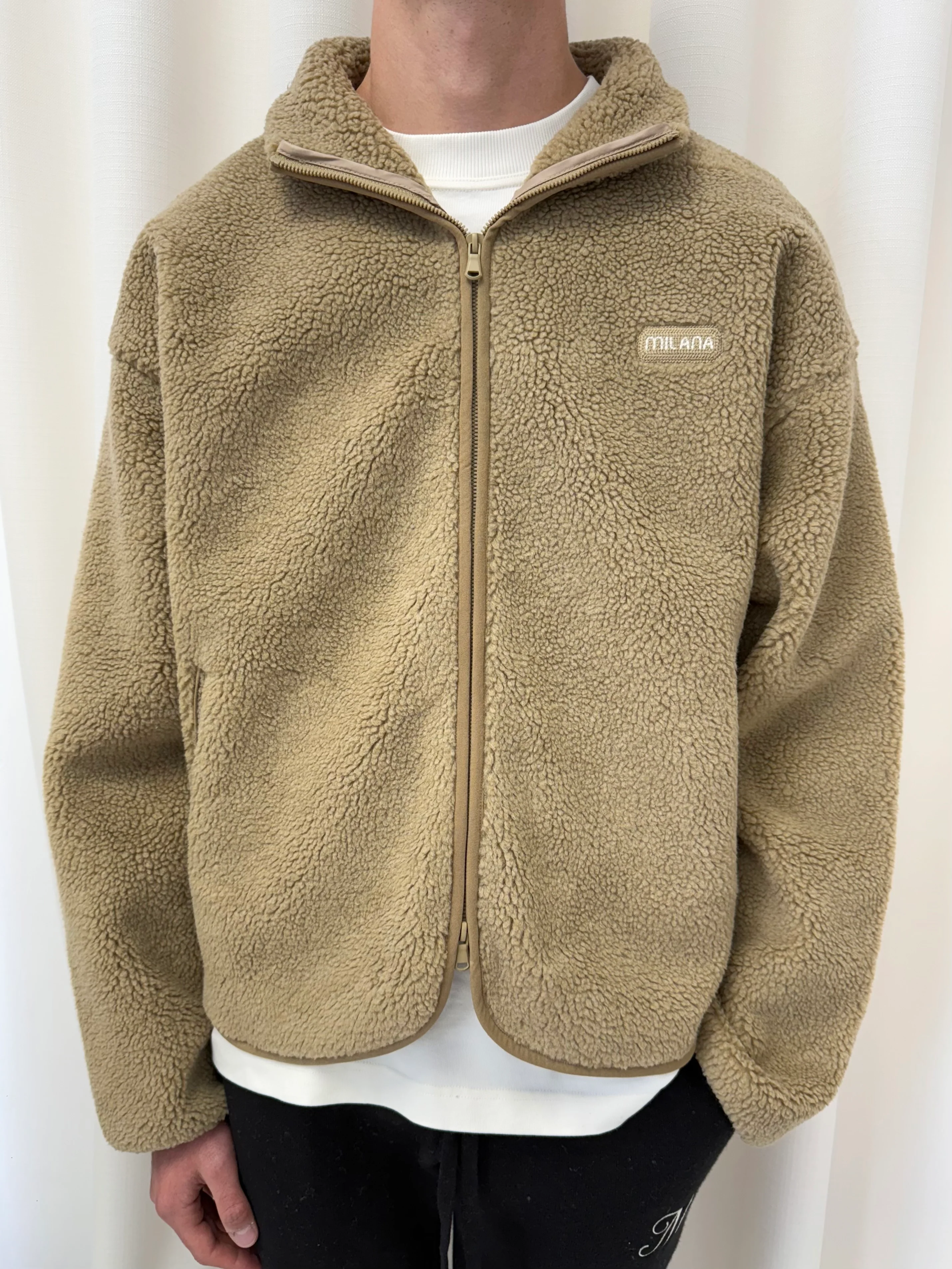 Khaki Brown Heavyweight Milana Zip Fleece. - Image 5