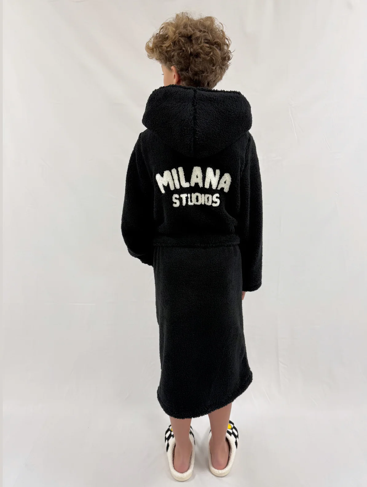 Kids Black Milana Dressing Gown. - Image 3