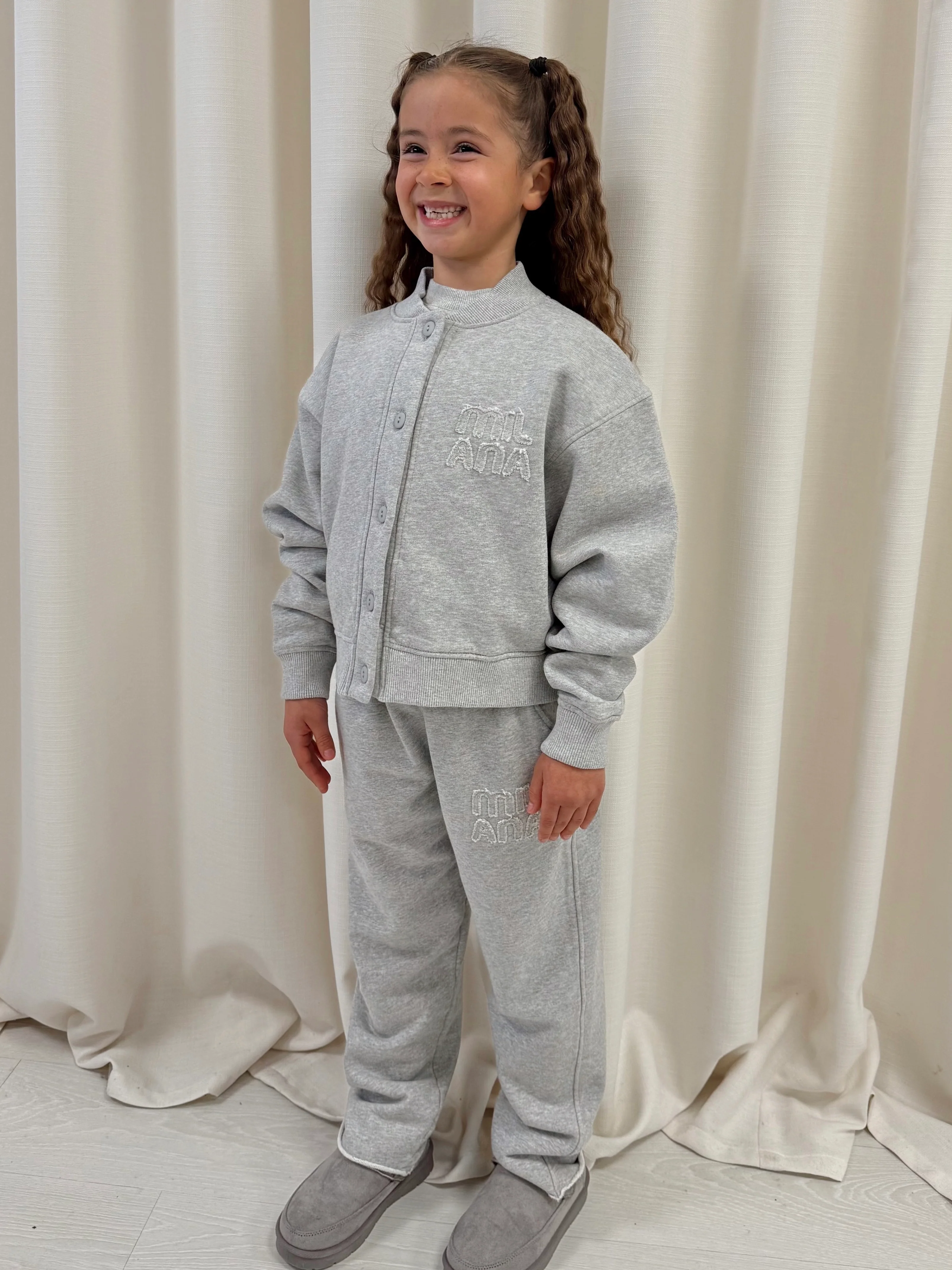 Marl Grey Appliqué Kids Bomber Jacket. - Image 4