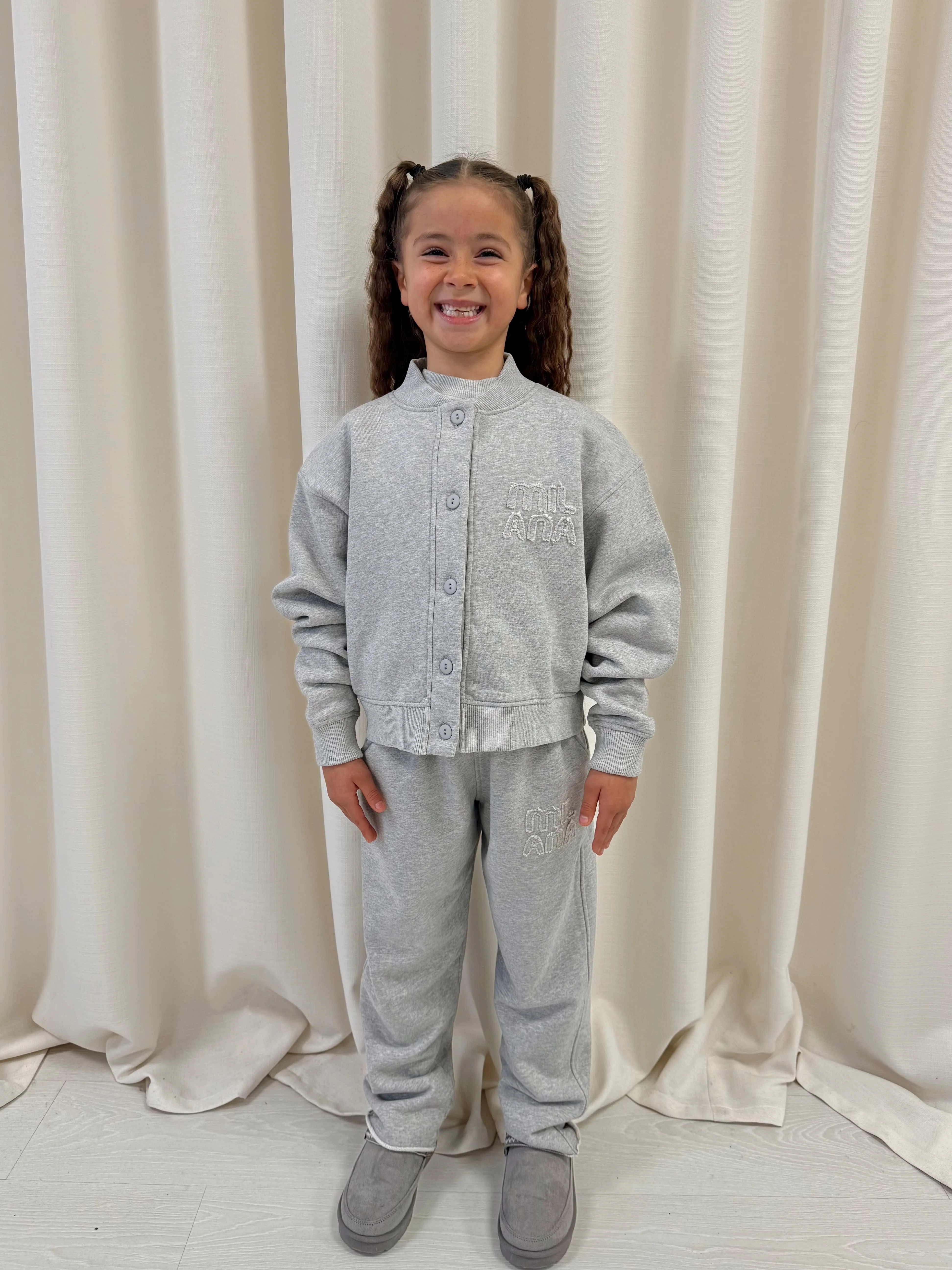 Marl Grey Appliqué Kids Bomber Jacket. - Image 5
