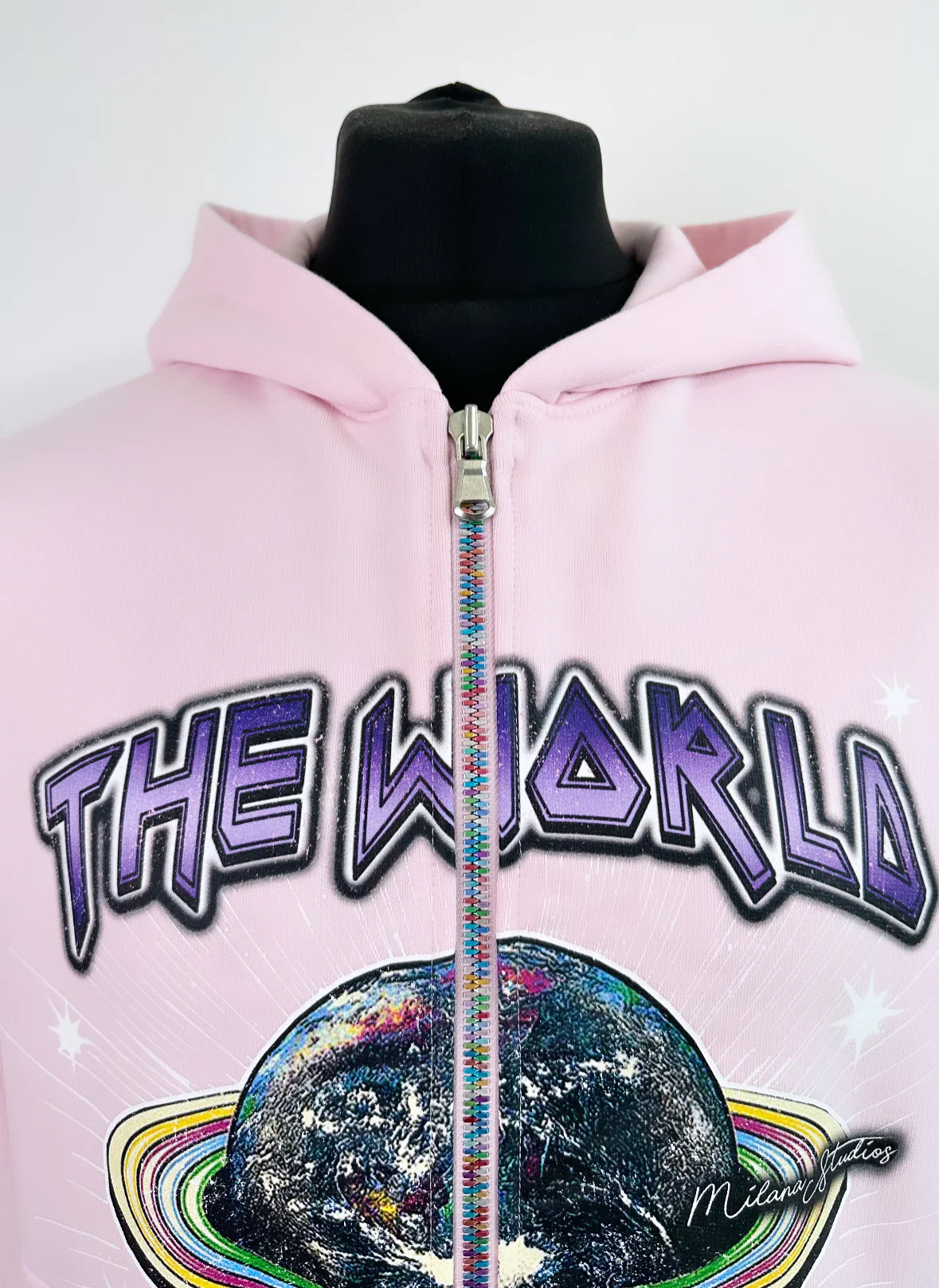 Pink Planet Multi Colour Zip Hoodie. - Image 3