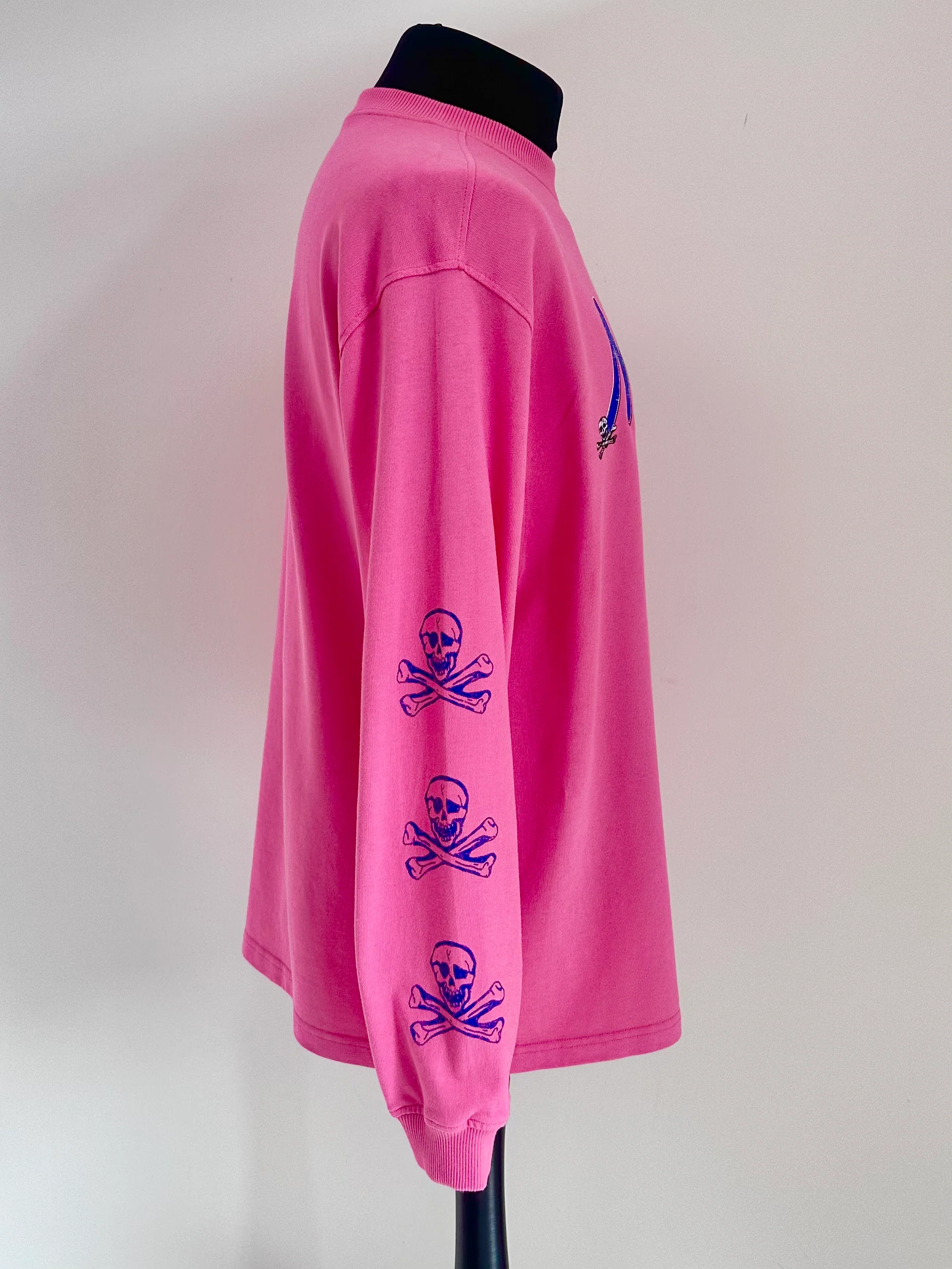 Hot Pink Skeleton Heavyweight Long-sleeve T-shirt. - Image 3