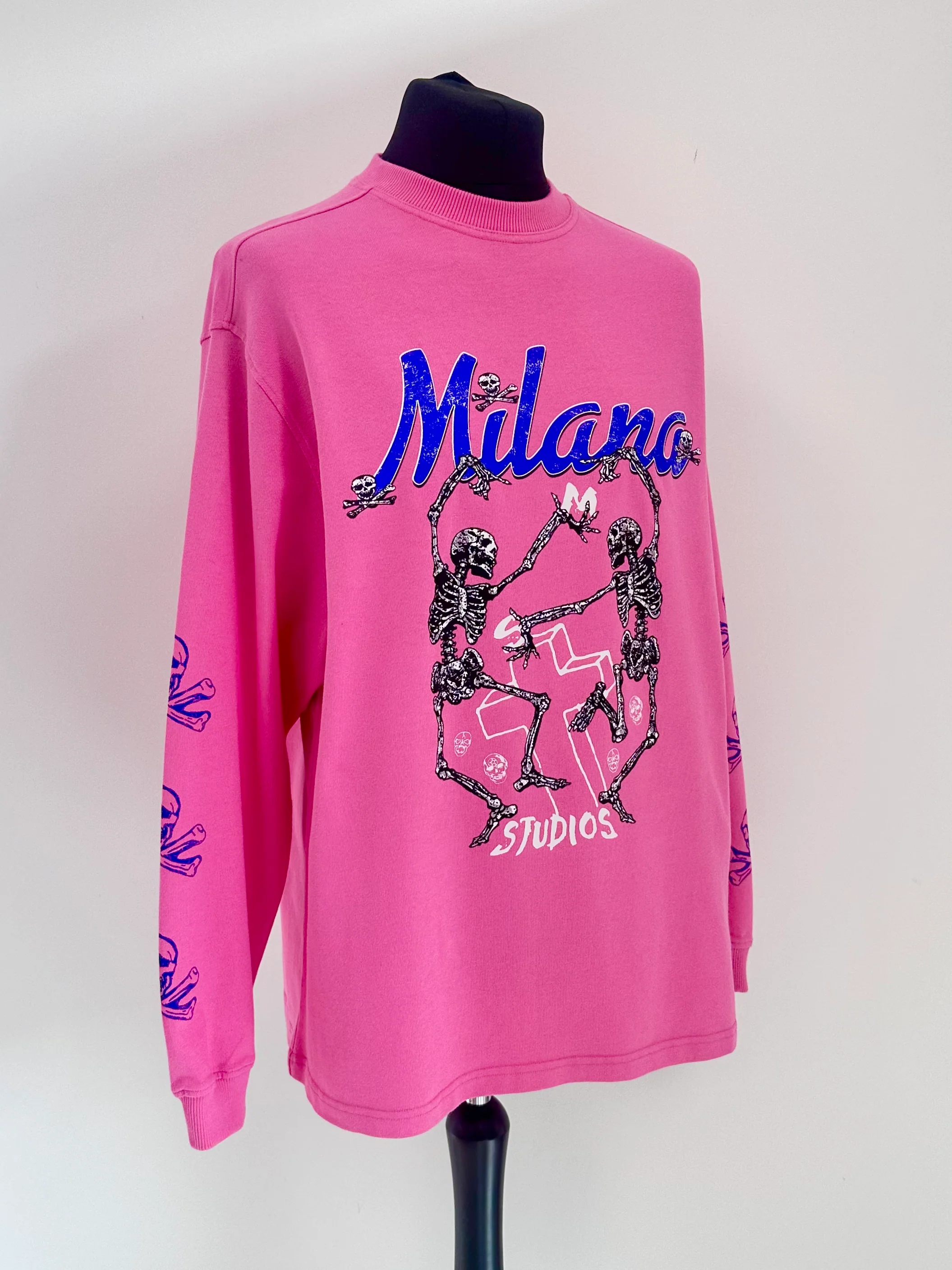 Hot Pink Skeleton Heavyweight Long-sleeve T-shirt. - Image 4
