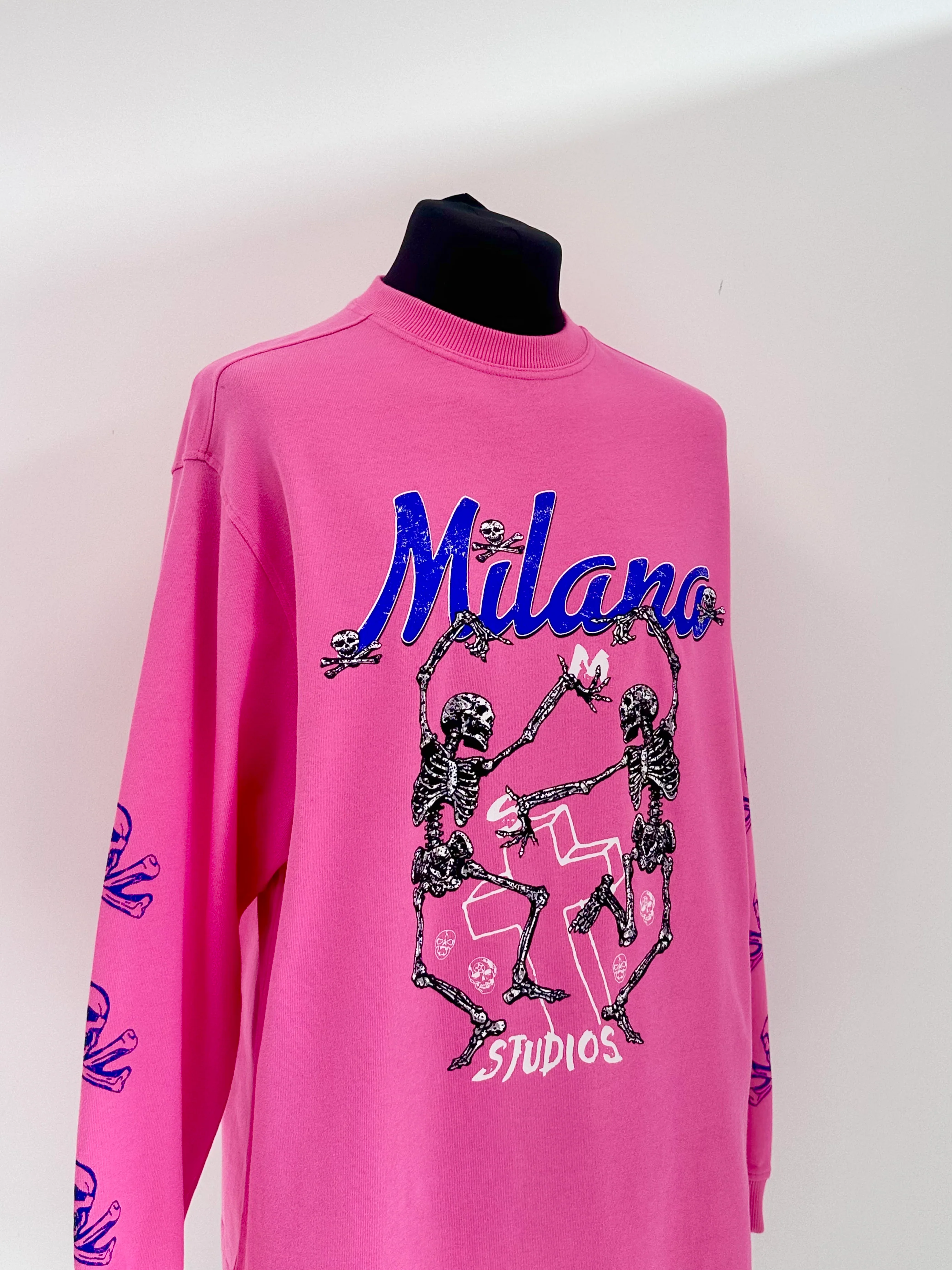 Hot Pink Skeleton Heavyweight Long-sleeve T-shirt. - Image 5