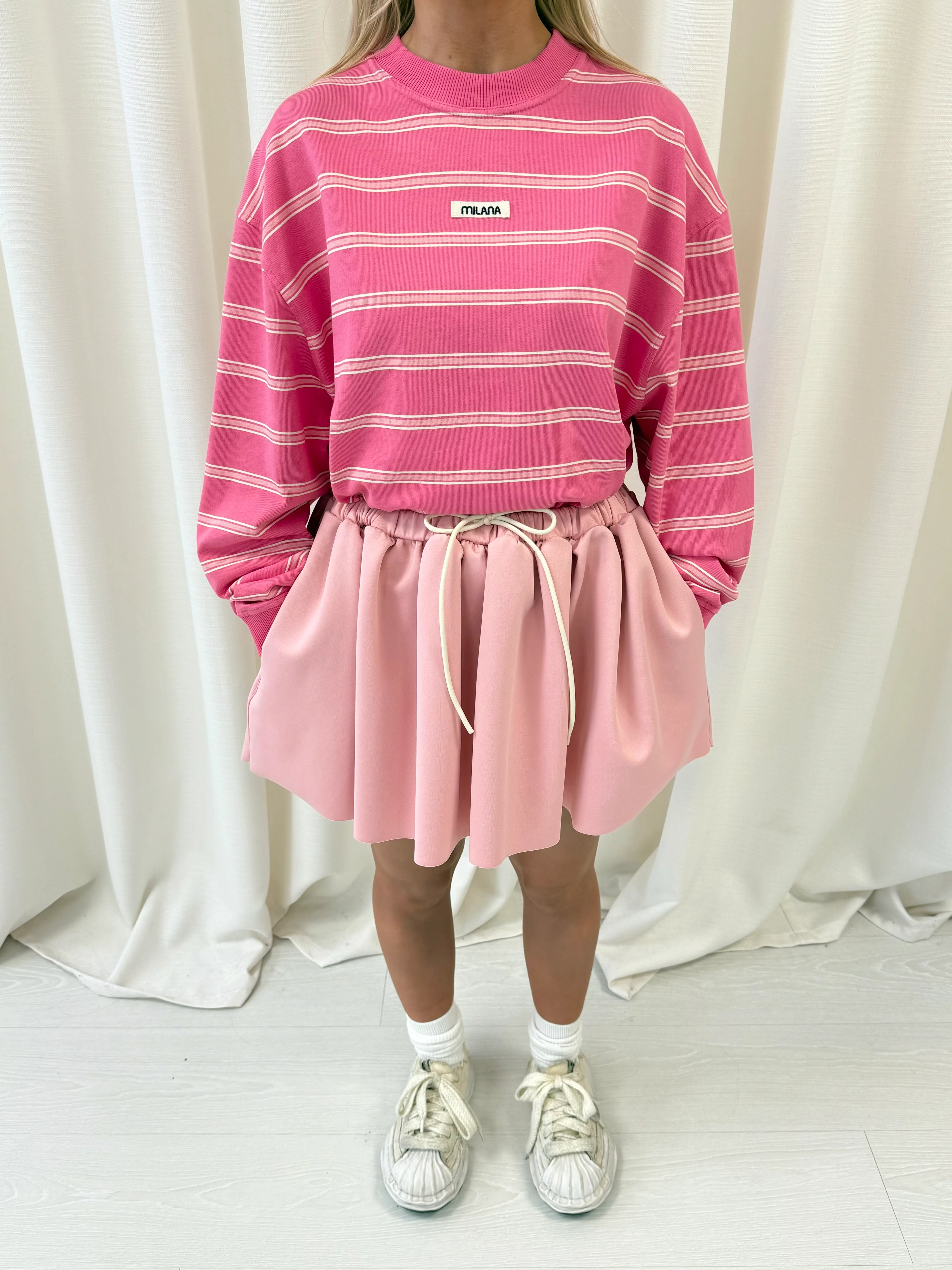 Pink Striped Heavyweight Long Sleeve T-shirt. - Image 3