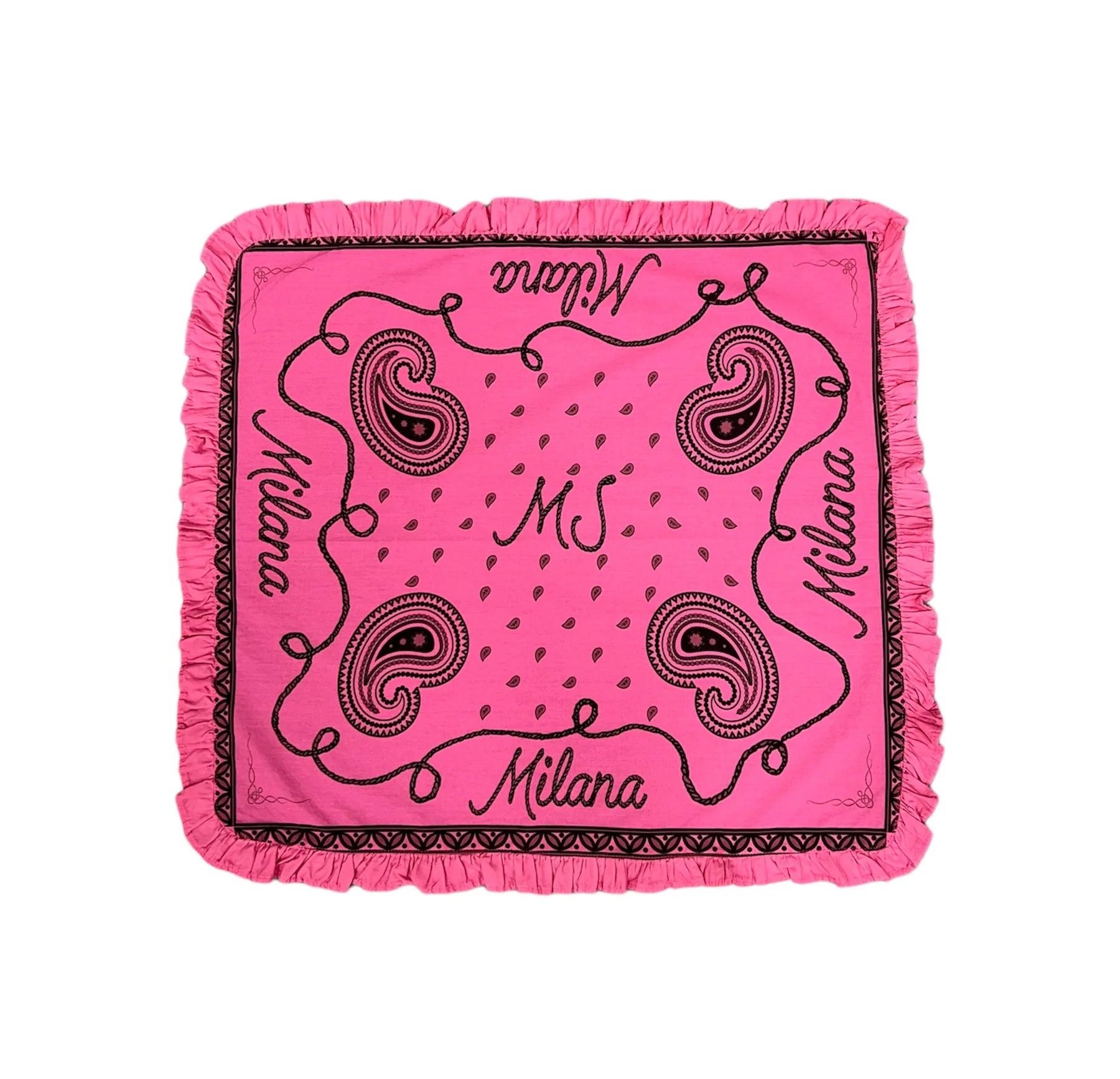 Raspberry MS Paisley Bandana. - Image 3