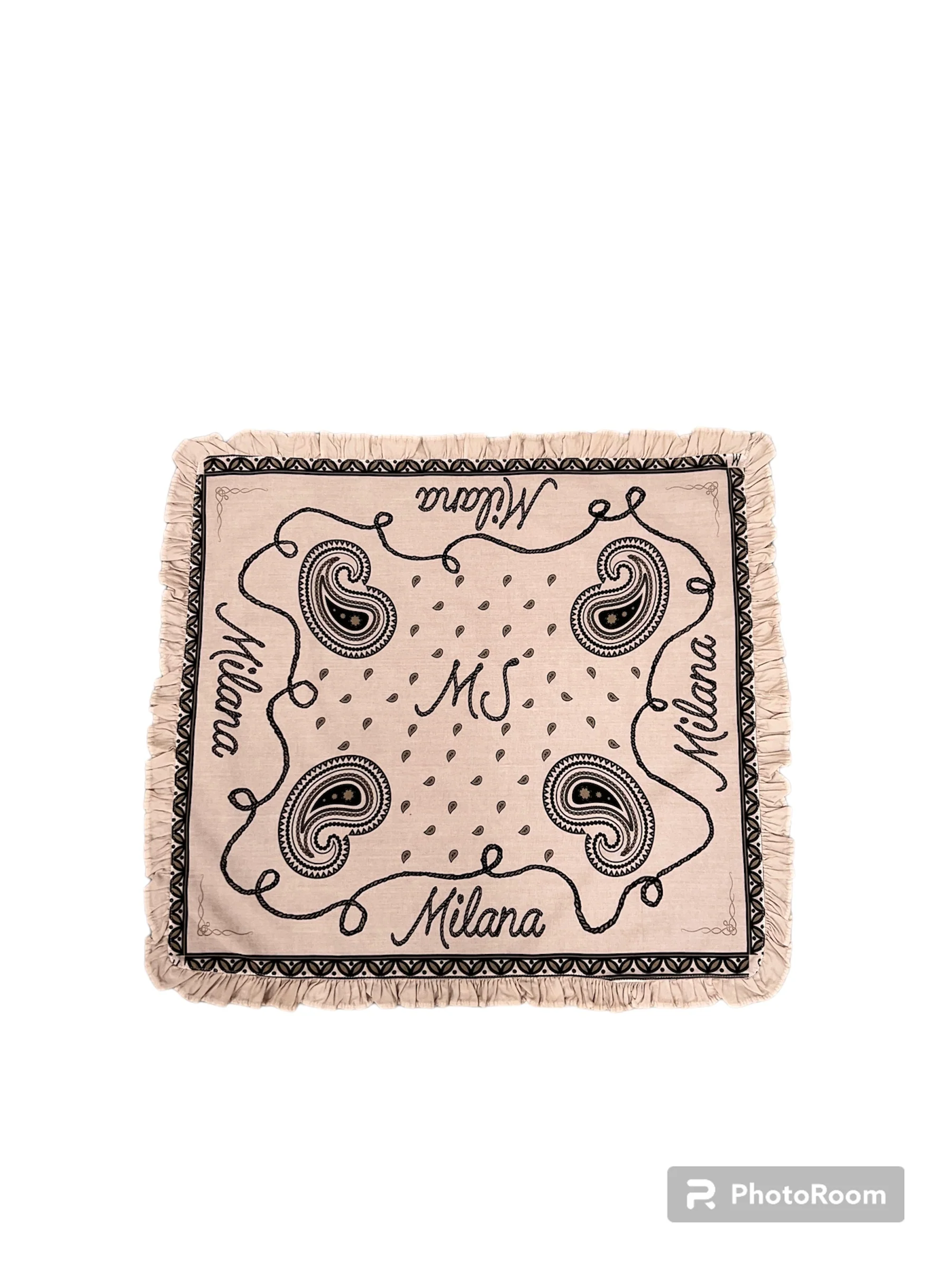 Taupe MS Paisley Bandana. - Image 3