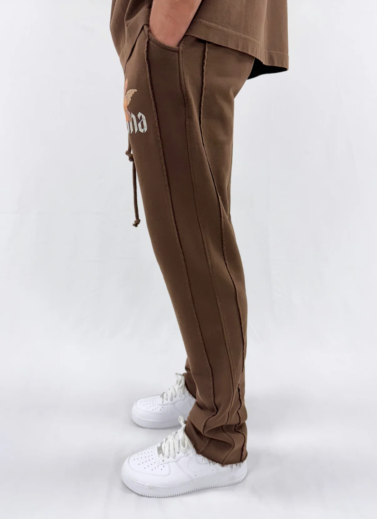 Washed Brown Cherub Relaxed Sweatpants. - Image 3