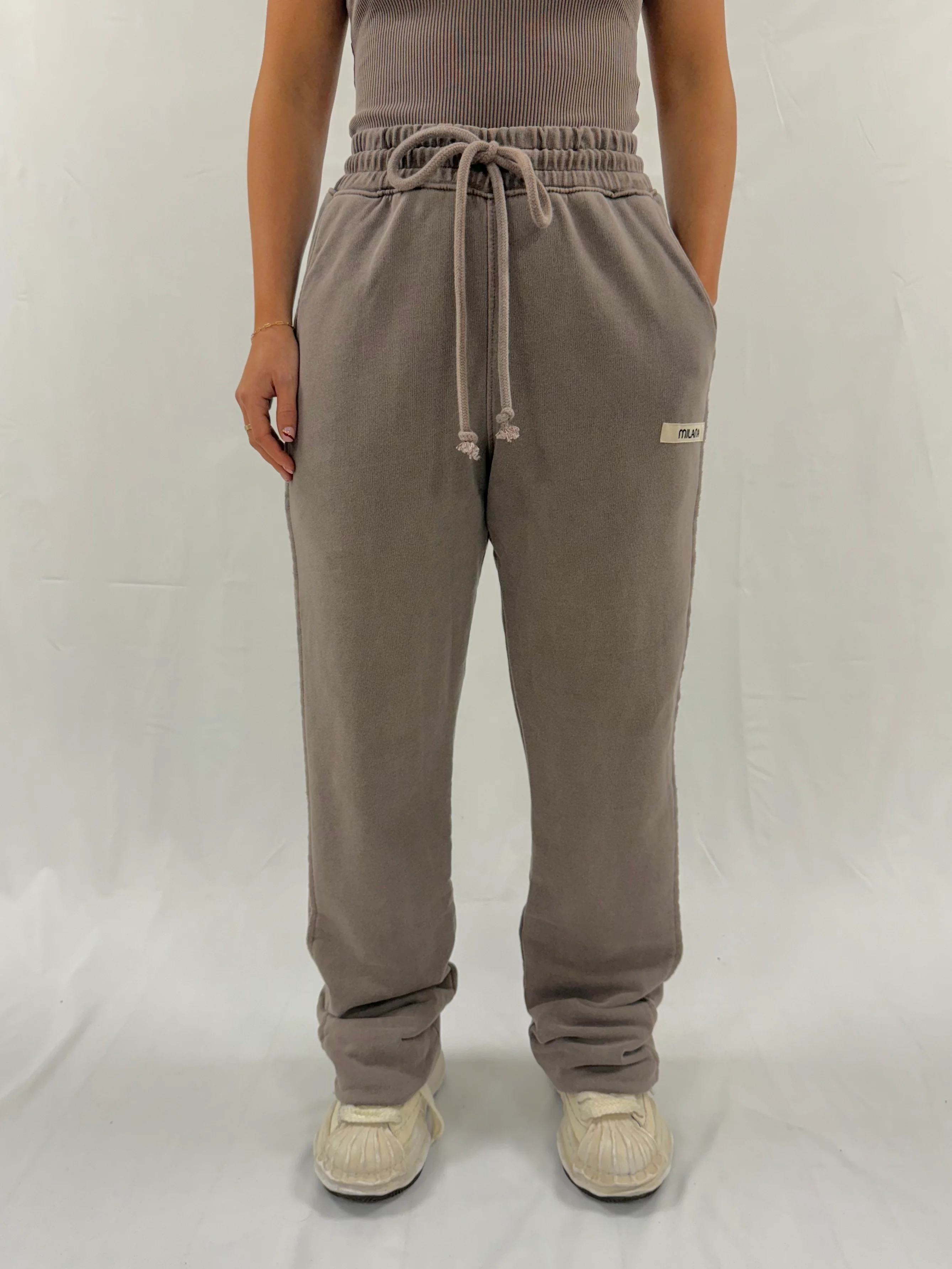 Washed Brown Core Wide Sweatpants. - Image 3