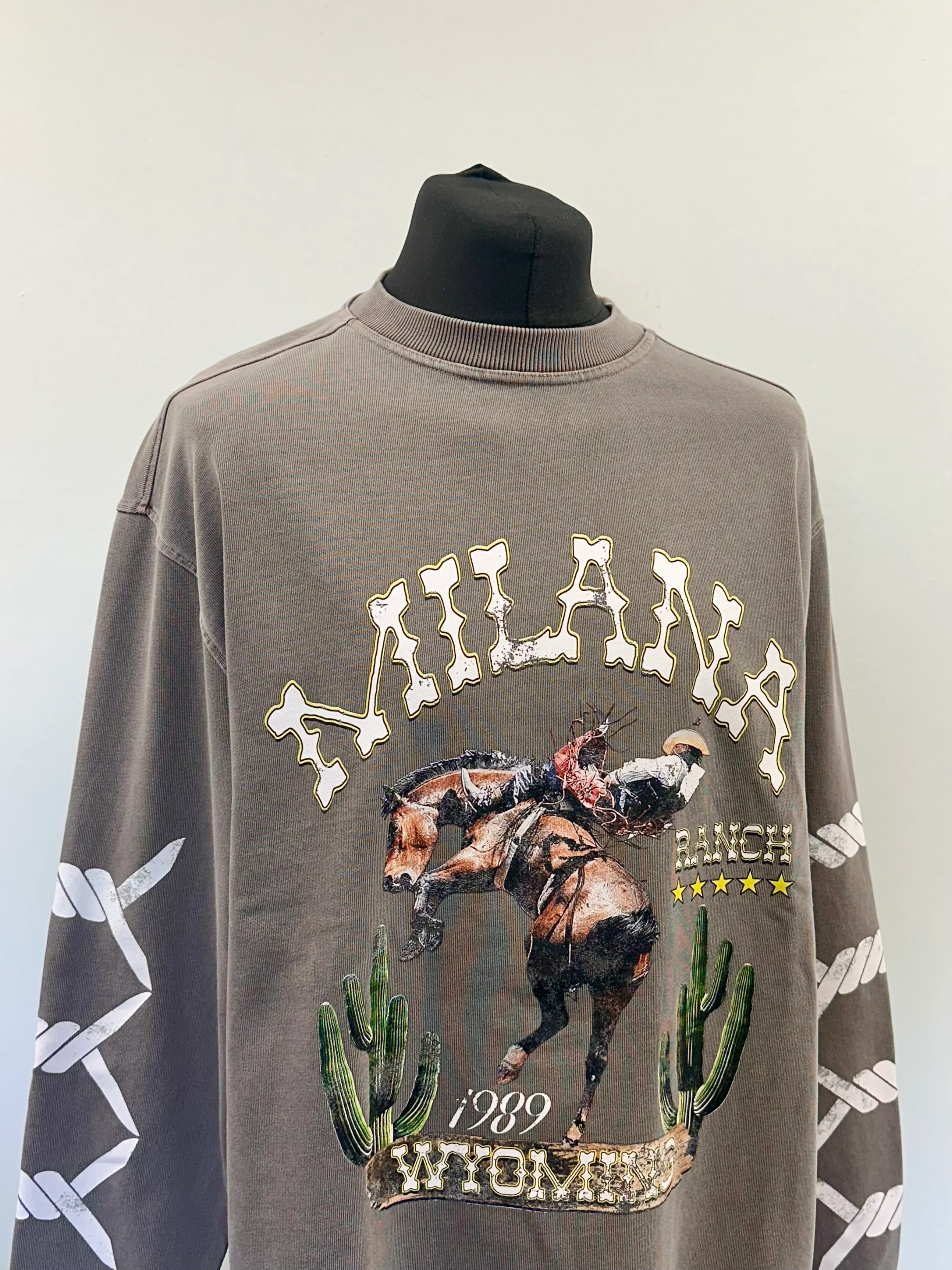 Washed Brown Ranch Heavyweight Long Sleeve T-shirt. - Image 4