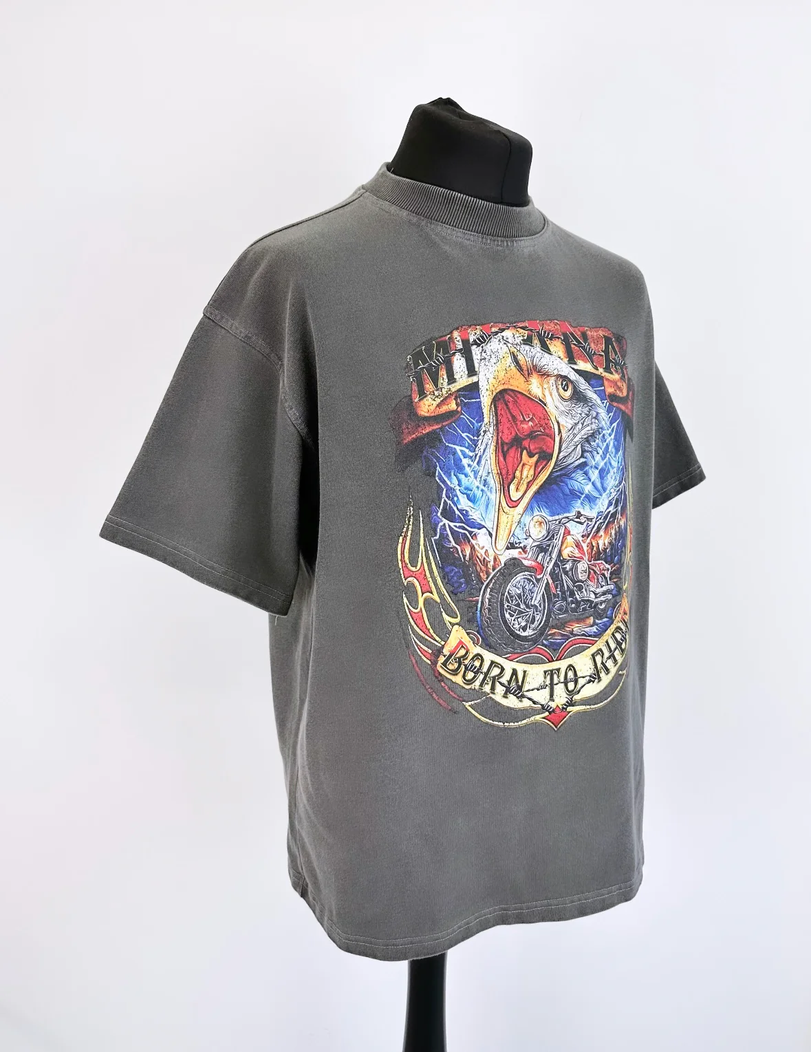 Washed Charcoal Heavyweight Eagle T-shirt. - Image 3