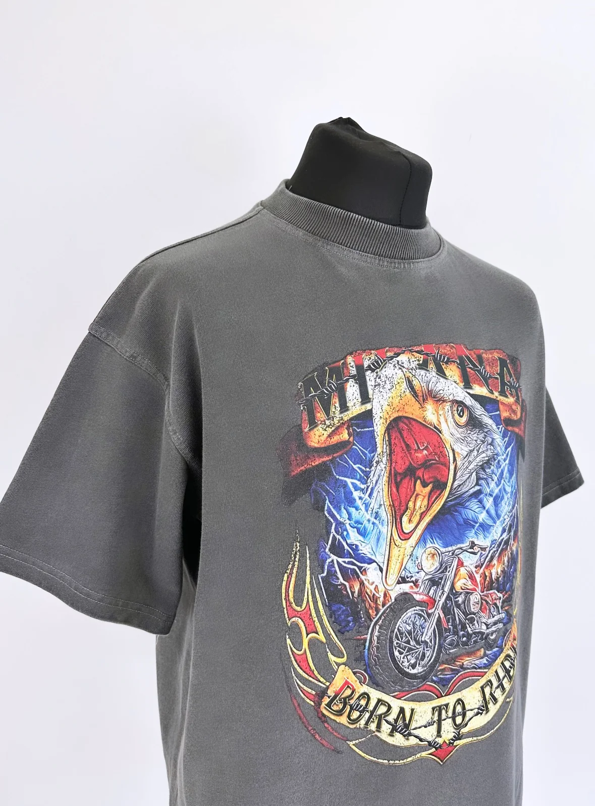 Washed Charcoal Heavyweight Eagle T-shirt. - Image 4