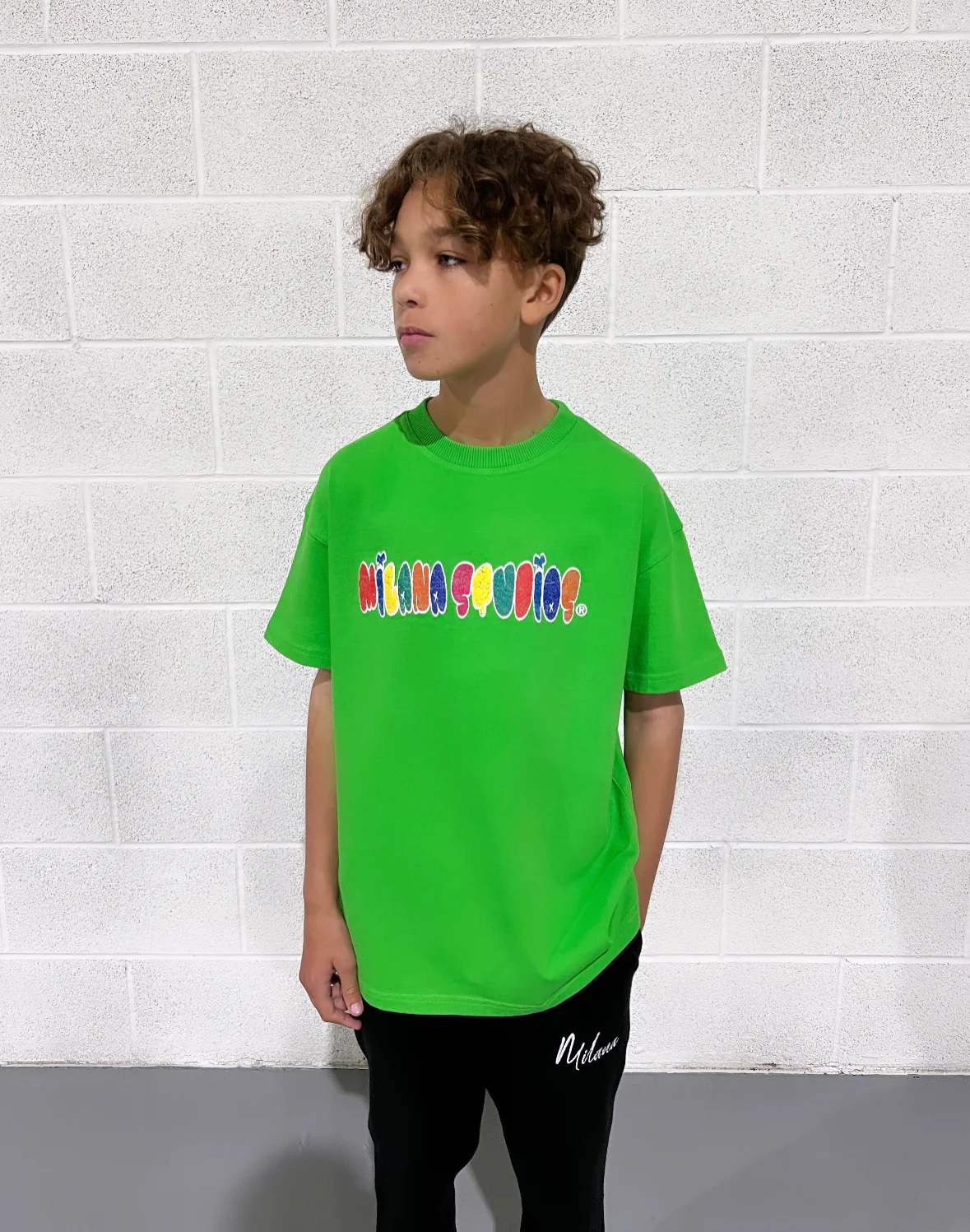 Washed Green Bubble Kids T-shirt. - Image 3
