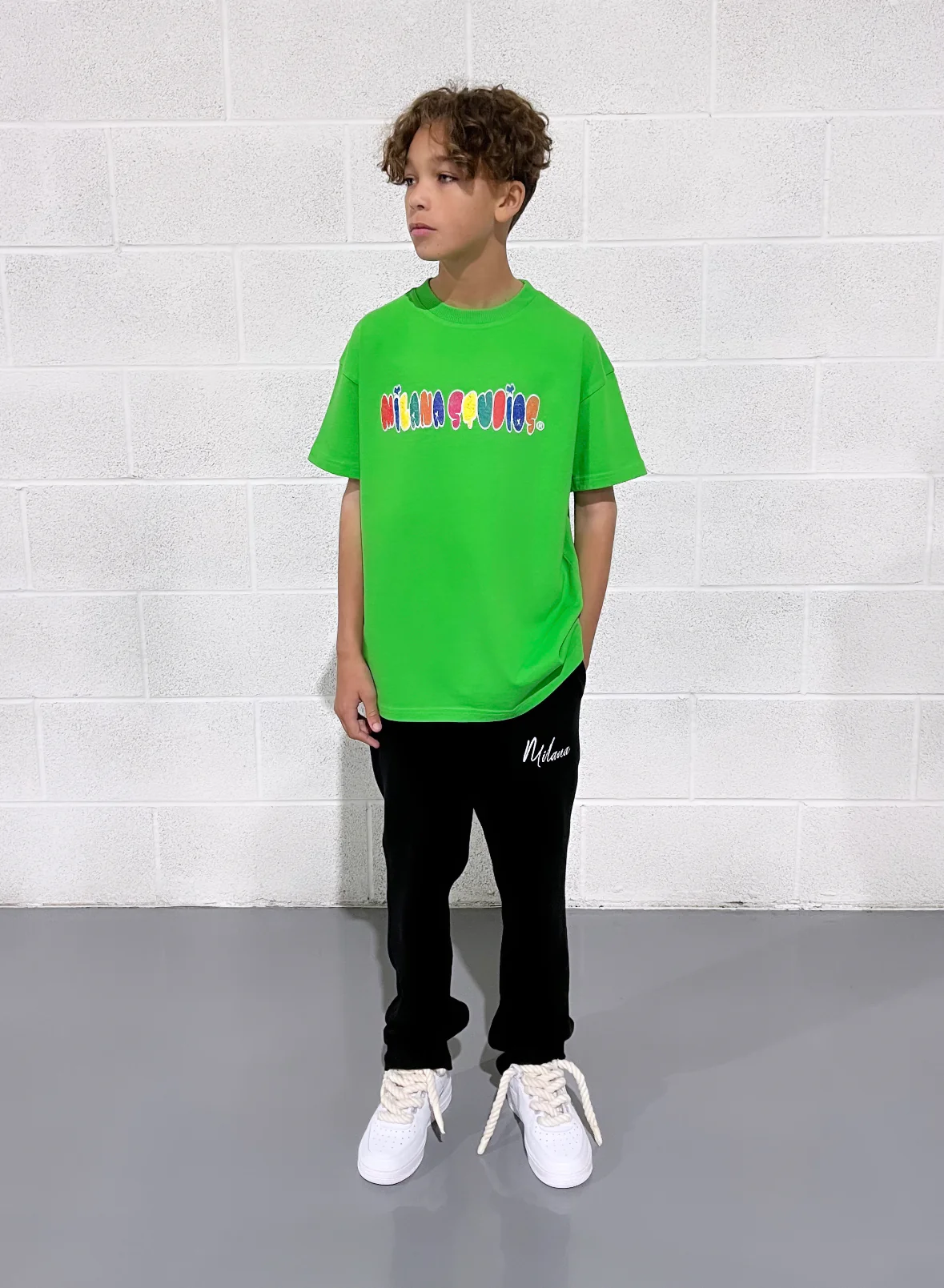 Washed Green Bubble Kids T-shirt. - Image 4