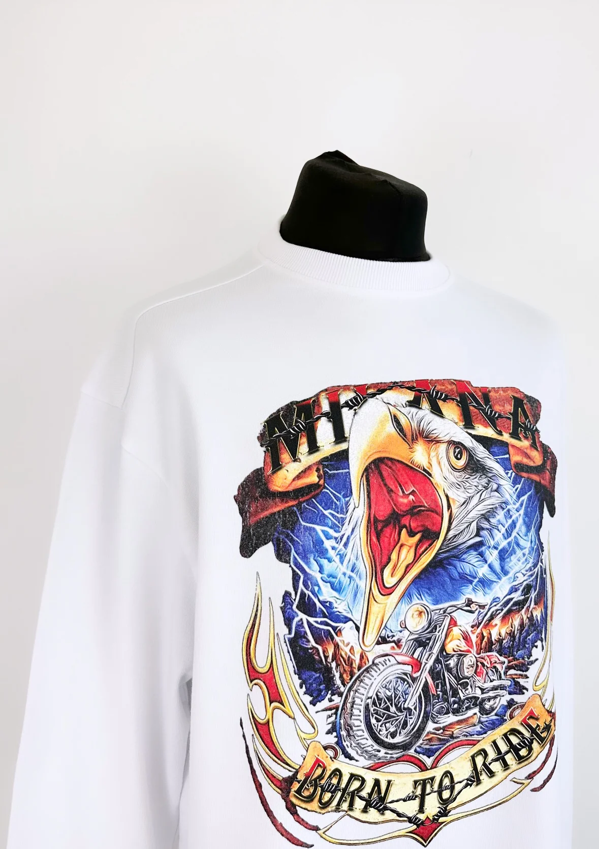 White Heavyweight Eagle Long Sleeve T-shirt. - Image 4